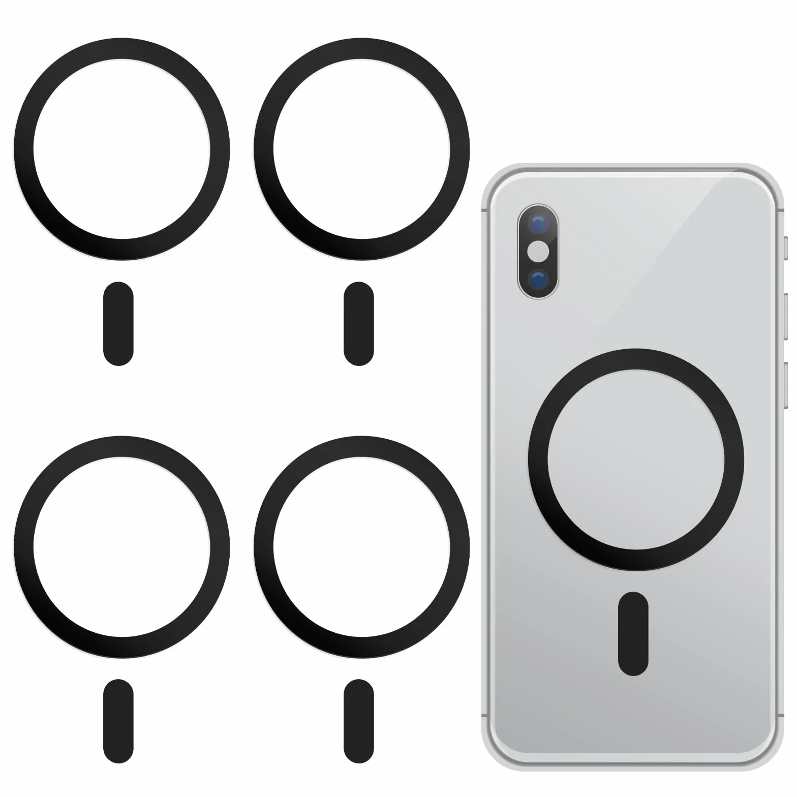 Molain 4 naklejki, adapter magnetyczny, pierścień, metalowy samoprzylepny, pierścień magnetyczny, uchwyt na telefon, metalowa płytka