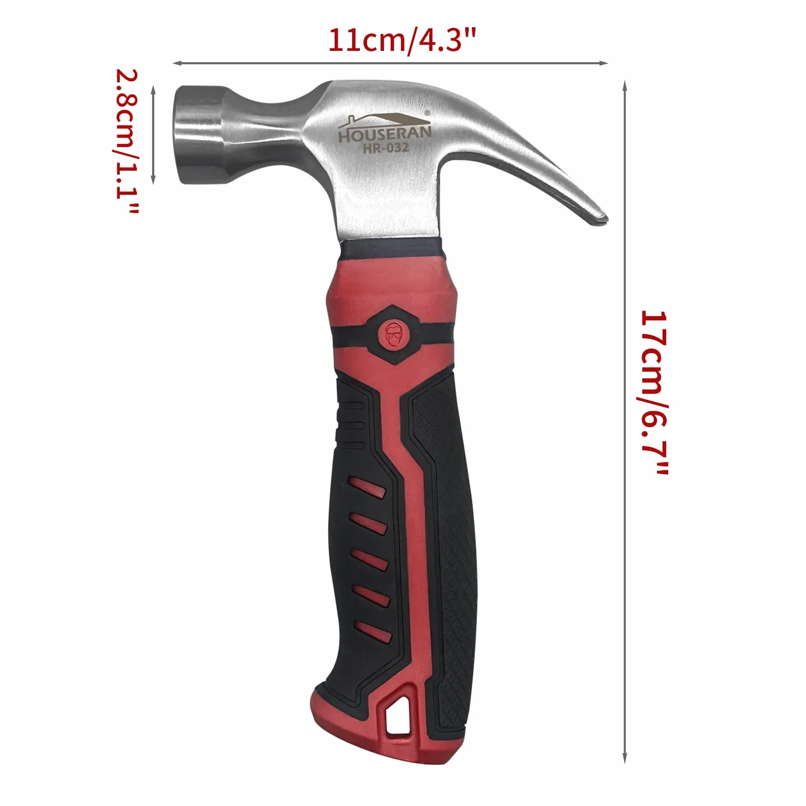 Mały młotek 350 ml, młotek pazurowy dla kobiet, czerwony