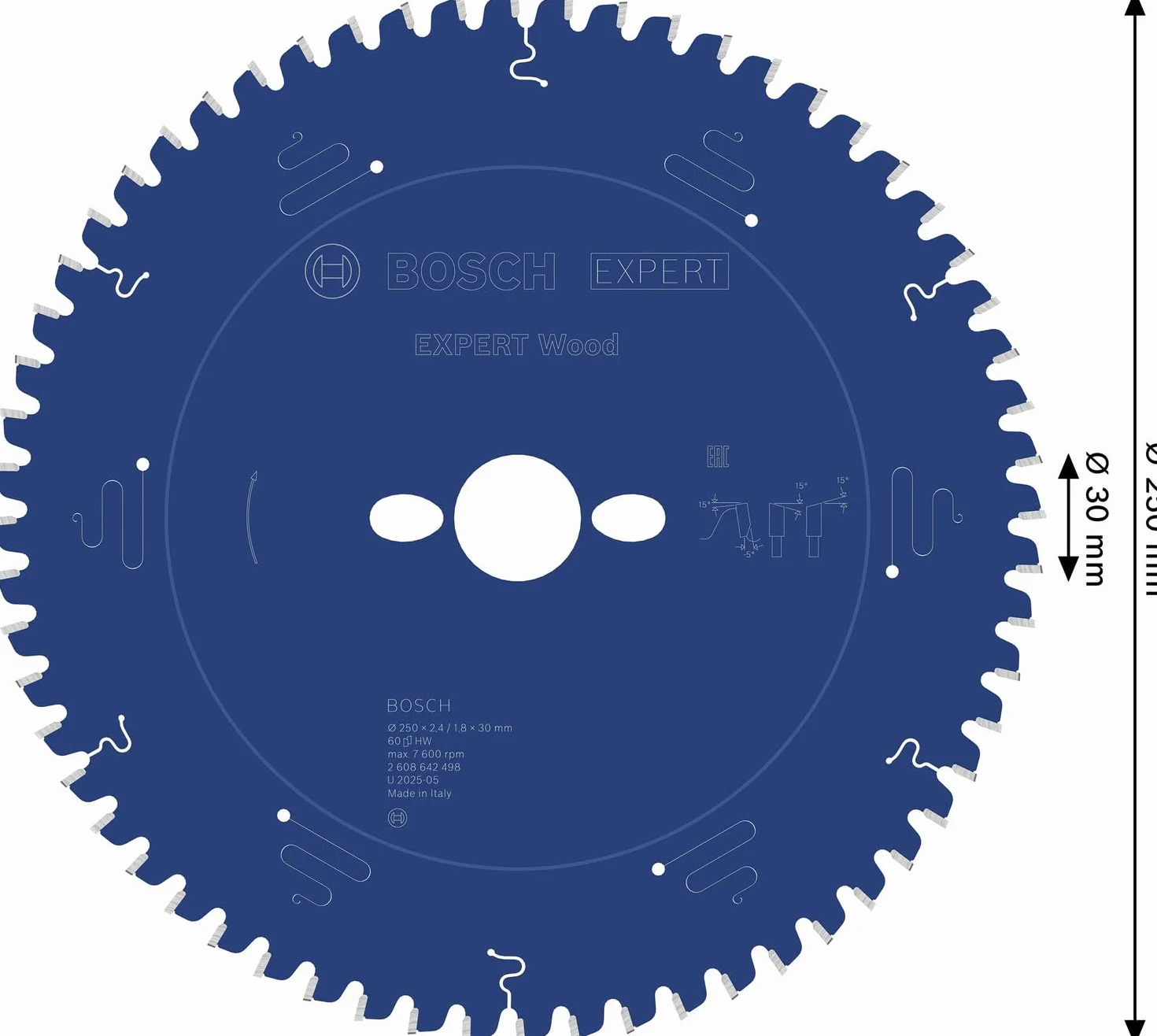 Bosch 1x Tarcza pilarska EXPERT Wood do przewodowych ukośnic (do Miękkie drewno, Ø mm, Professional Akcesoria Przewodowa ukośnica tarczowa)