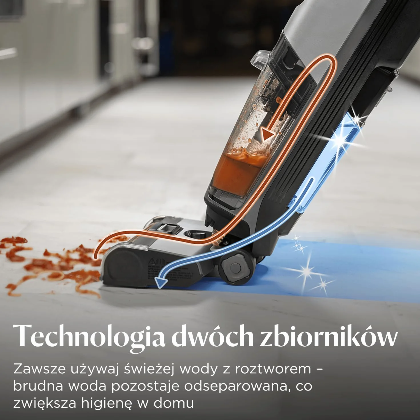 BISSELL CrossWave OmniForce, Odkurzacz Bezprzewodowy Mokro i Sucho, Odkurzanie i Mycie lub tryb Wyłącznie Odkurzania, Odkurzacz Piorący o Wysokiej Mocy, 240m² Czyszczenia Wielopowierzchniowego, 3912N
