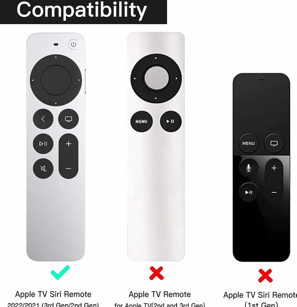 Etui na pilot zdalnego sterowania, kompatybilne z Apple TV 4K Siri Remote 3. generacji (2022) i 2. generacji (2021), antypoślizgowe, silikonowe etui ochronne, etui na pilot zdalnego sterowania do