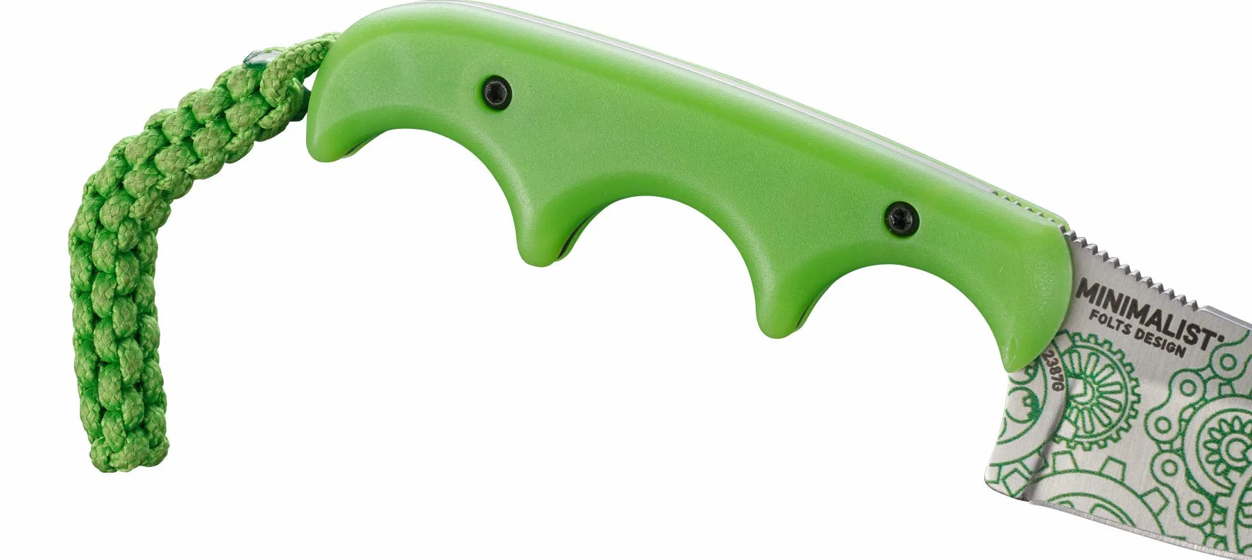 CRKT Minimalist Bowie EDC Knife: Compact Fixed Blade with Satin Finish, Resin Infused Fiber Handle, Glow-in-the-Dark Sheath