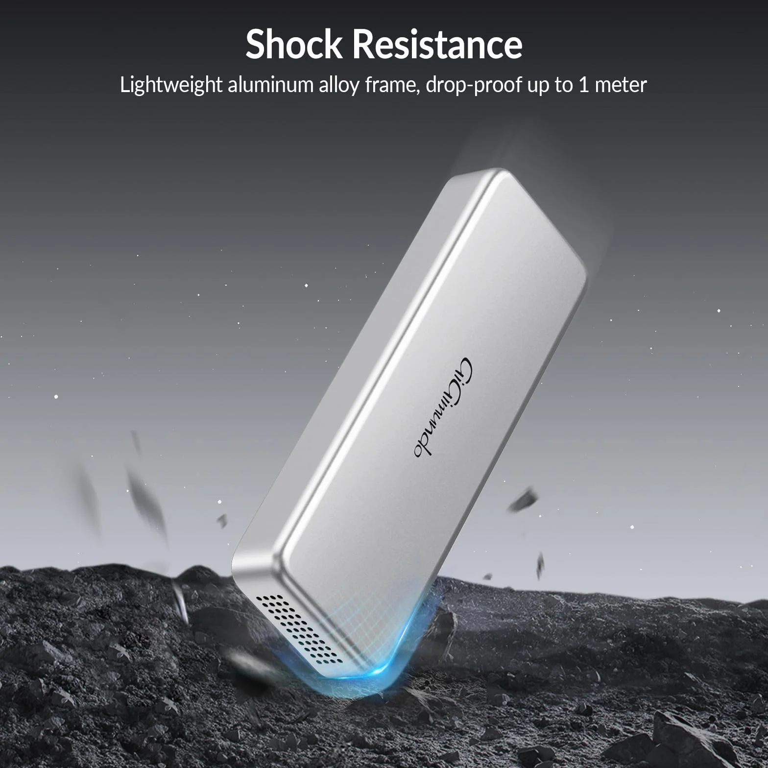 GiGimundo Przenośny dysk SSD 40 Gbps 2 TB, praktyczny zewnętrzny dysk SSD, transmisja danych do 3200 MB/s do Thunderbolt 3/4/USB4