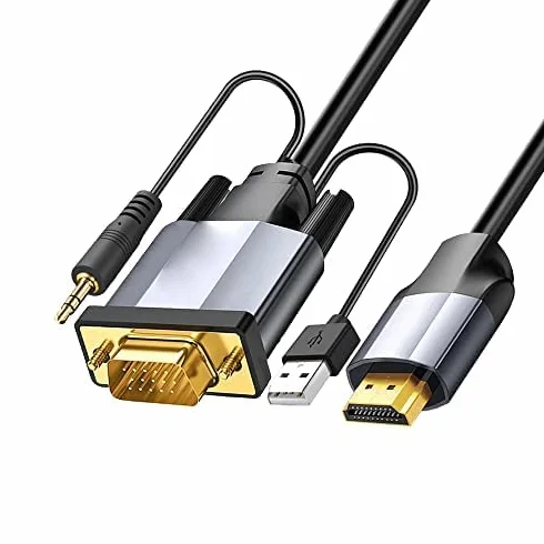 Kabel adaptera VGA na HDMI z audio 5 m aktywny 1080P
