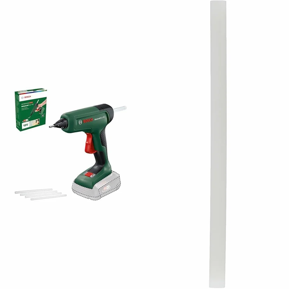 Bosch Advancedglue 18 V Pistolet na Klej, Czarny/Zielony, ‎50 x 50 x 50 cm; 700 g & Bosch Profesional Klej topliwy 11 x 200 mm, 500 g