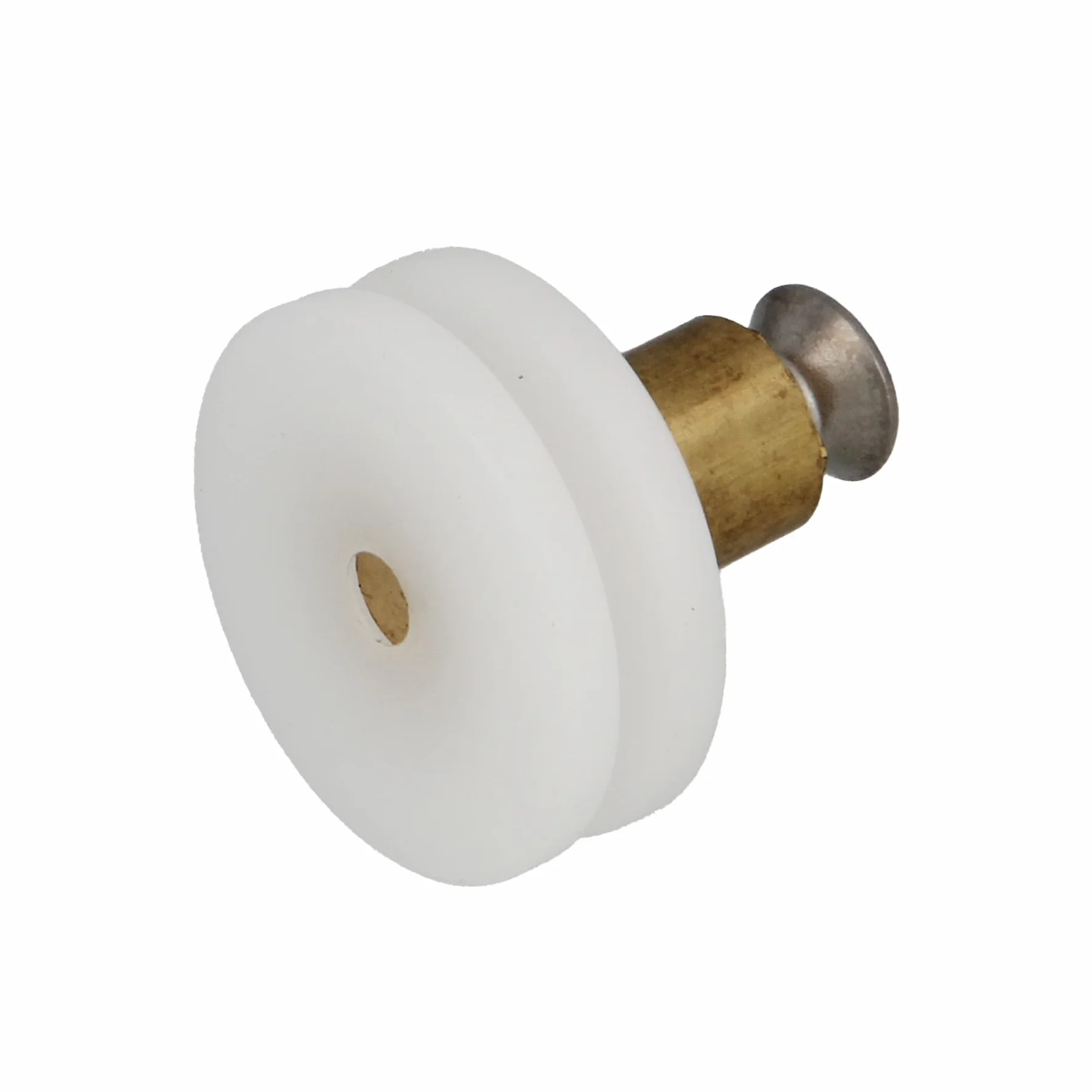 Amig - Łożysko kabiny prysznicowej | Zestaw 2 sztuk | Ø 26 x 21 mm | Łożysko kulkowe i śrubowe M5x8 | Do drzwi przesuwnych pryszniców | Biały nylon