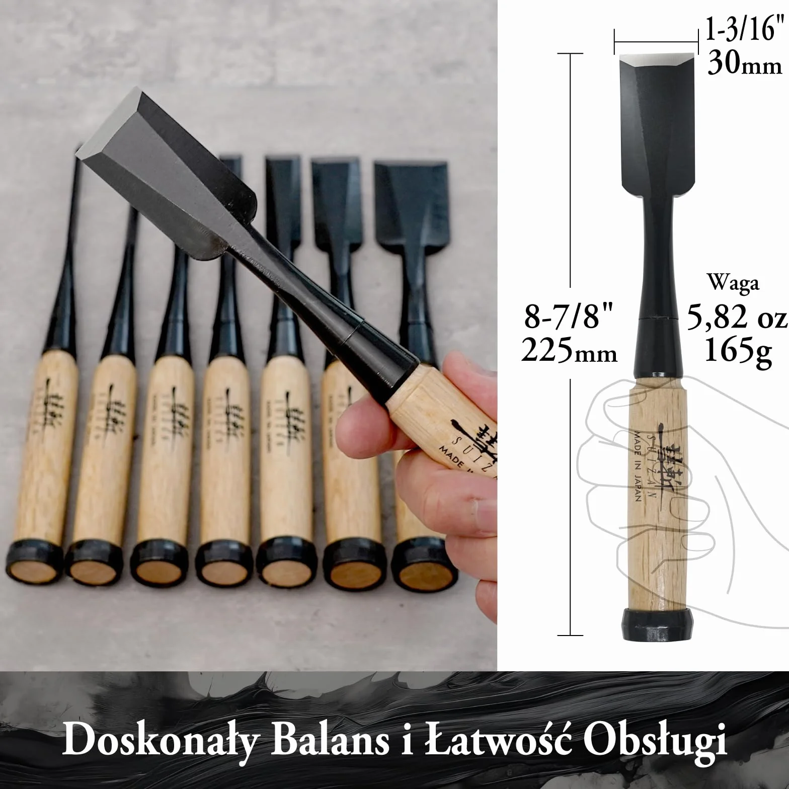 SUIZAN Dłuto do Drewna Oire Nomi 30 mm Narzędzia Stolarskie