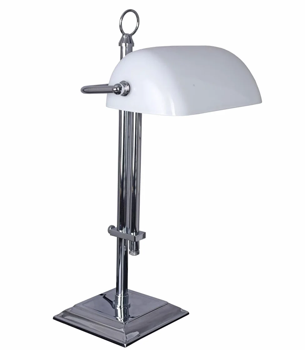 Lampa bankierska lampa biurkowa (bez żarówki) styl secesyjny biały i srebrny 48 cm lampa bankierska xcl121 Palazzo ekskluzywny