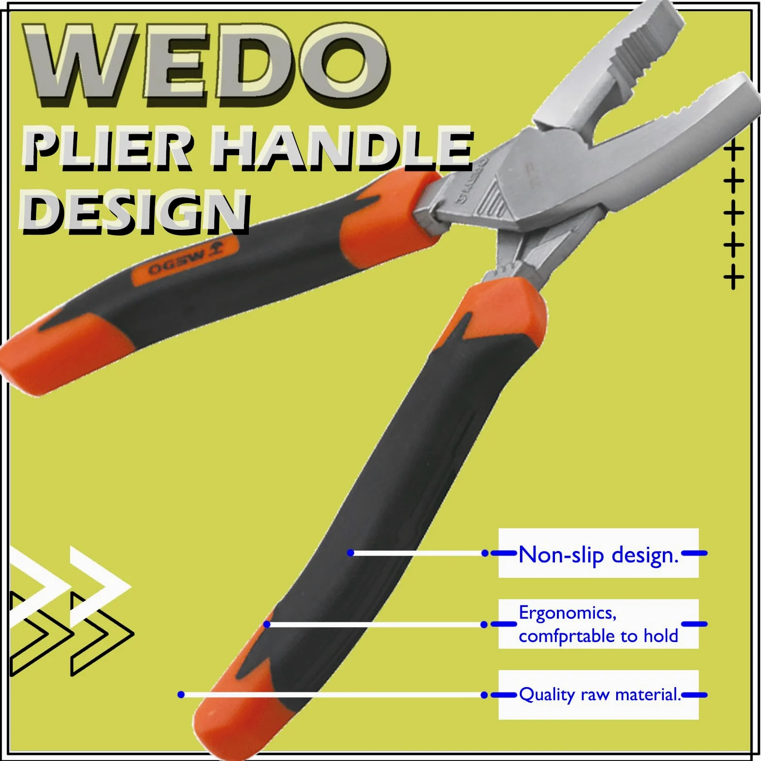 WEDO Kombinerki 20 cm, szczypce boczne ze stali nierdzewnej, kombinerki, odporne na korozję, odporne na rdzę, długość 200 mm, profesjonalny uchwyt, ergonomiczny design, powierzchnia bez chromu