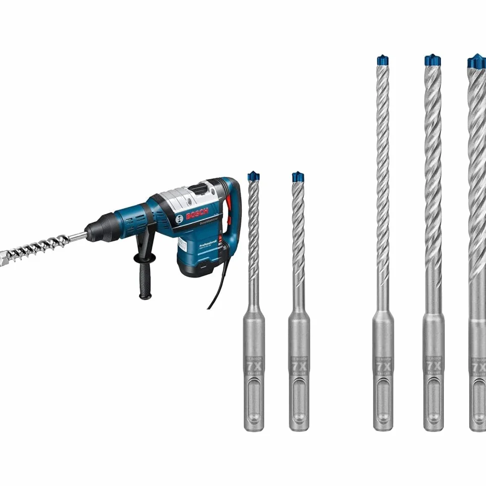 Bosch Professional: młot udarowo-obrotowy GBH 8-45 DV 1 500 W & Bosch Accessories zestaw wierteł udarowych Expert SDS plus-7X
