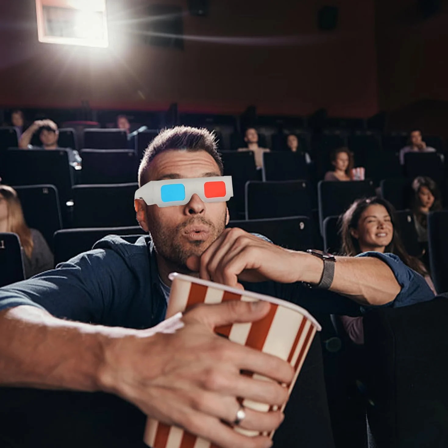 Papierowe okulary 3D przenośne akcesoria do oglądania filmów TV komputer projektor
