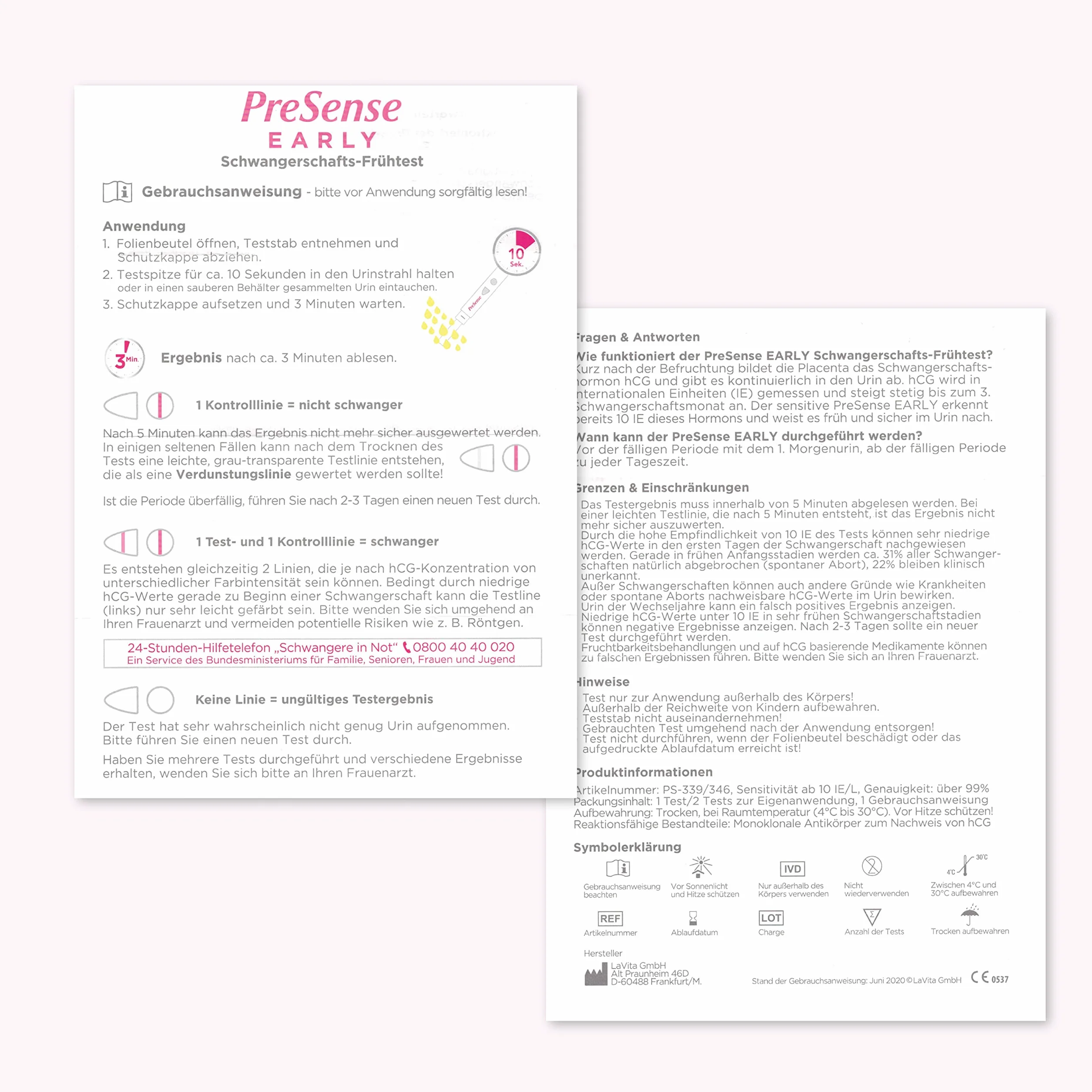 PreSense® - Szybki test ciążowy – szybki, bezpieczny, niezawodny i łatwy – test moczu – test SS dla kobiet w ciąży – ciąża