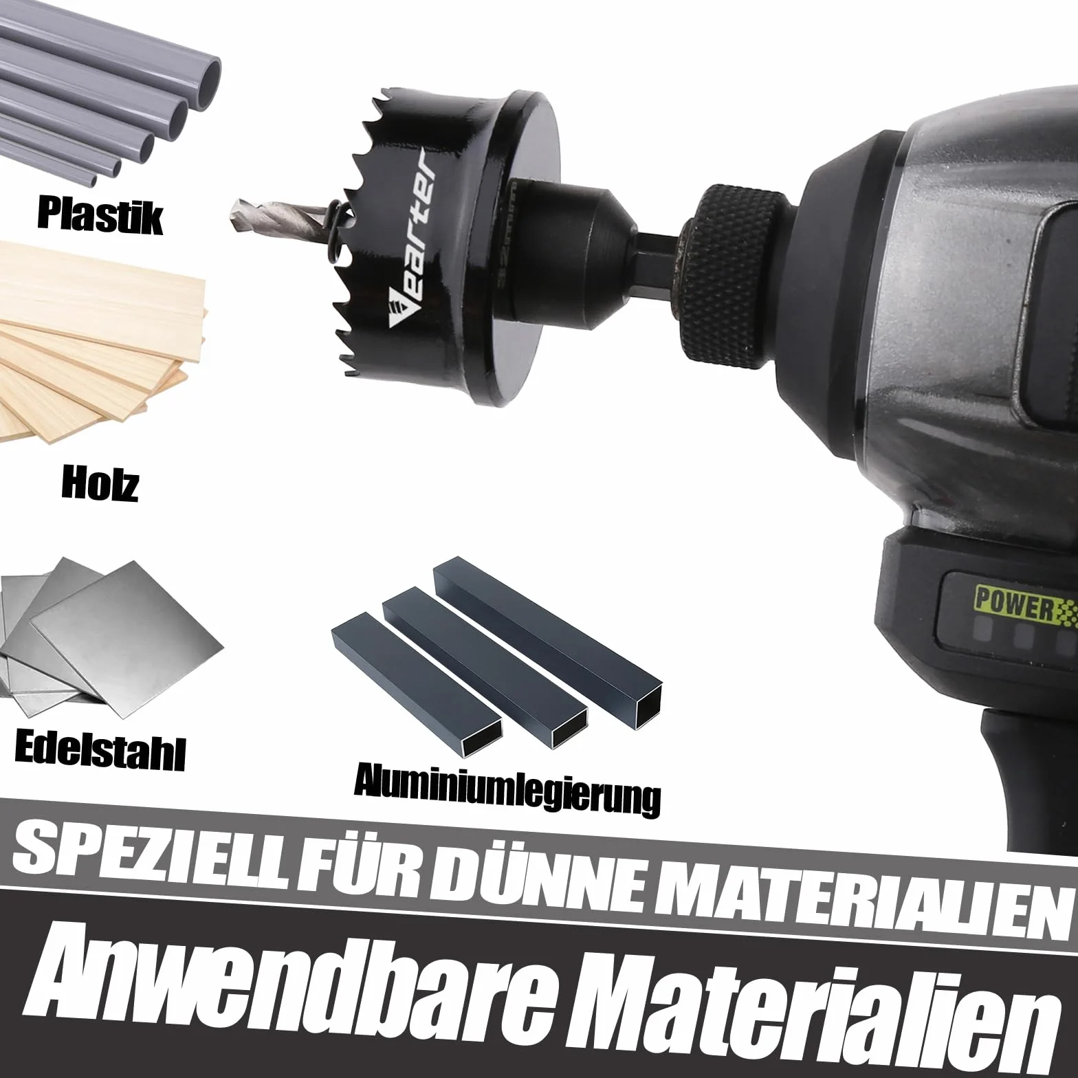 Zestaw otwornic bimetalowych, 14-51 mm, 16 sztuk, wiertło do drewna, kobalt o cienkich ściankach, otwornica z trzpieniami, do drewna, metalu, blachy, miedzi, gipsu, PCW, płyt stalowych, płyt