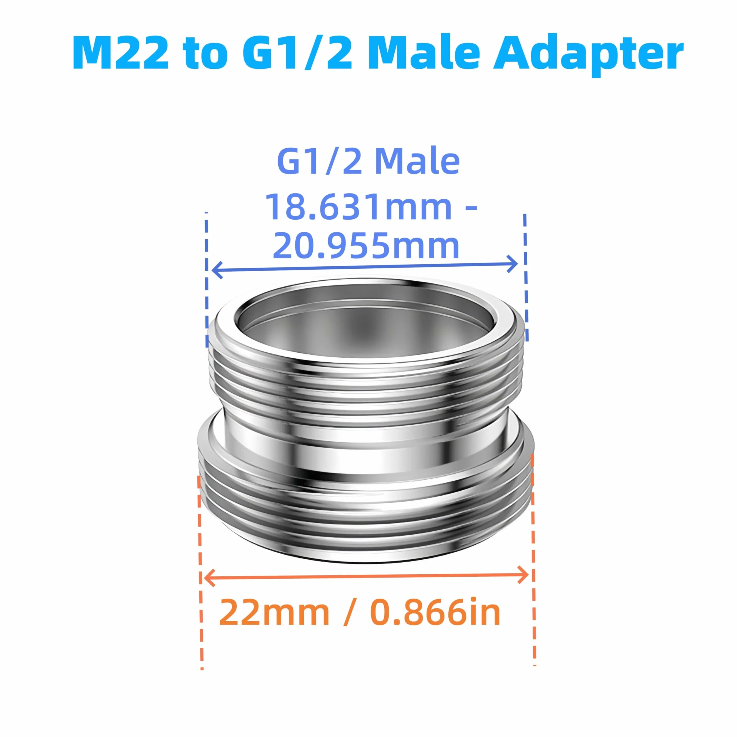 3-Drożny Zawór Przełączający G1/2, Przełącznik Prysznicowy 3-drożny Zawór z adapter M22 X M24, Mosiężny kran Przełącznik do Toalet, łazienki, Kuchni(Nie zawiera kranu)