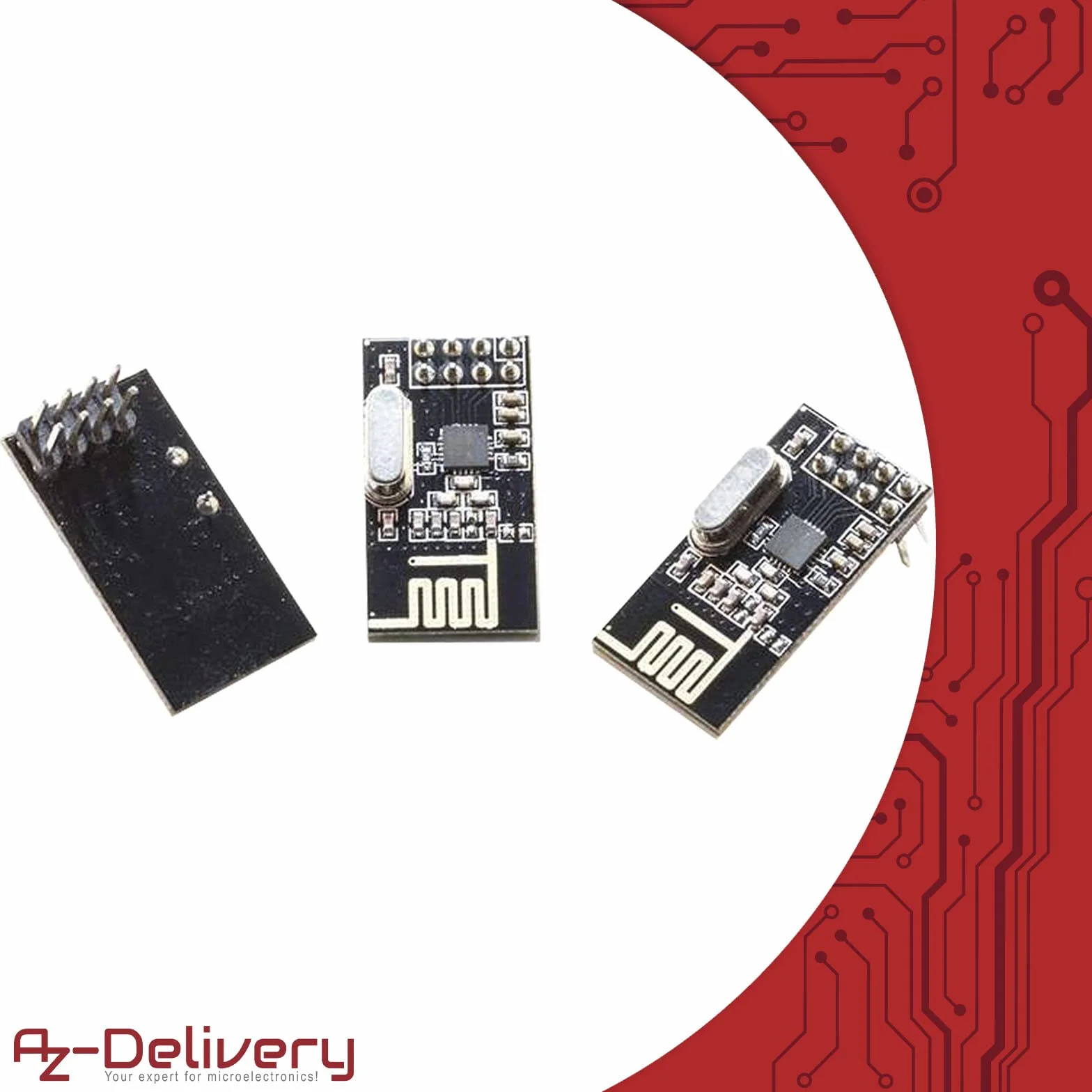 AZDelivery NRF24L01 2,4 GHz Moduł bezprzewodowy kompatybilny z Arduino Raspberry Pi