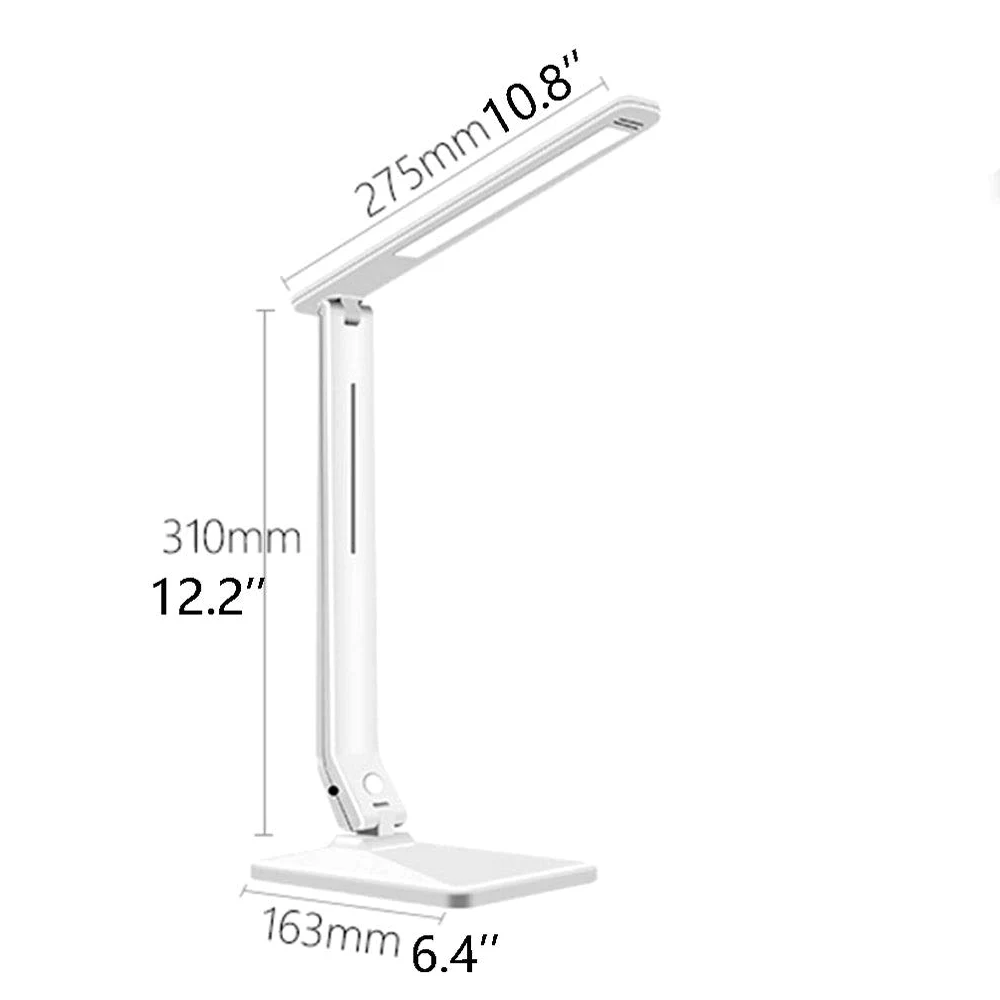 MYBA Lampka nocna Lampa biurkowa LED z portem ładowania USB Ściemnialne Biurko Lampka nocna Lampka stołowa Sterowanie dotykowe Lampa stołowa Lampa stołowa (kolor: Czarny)