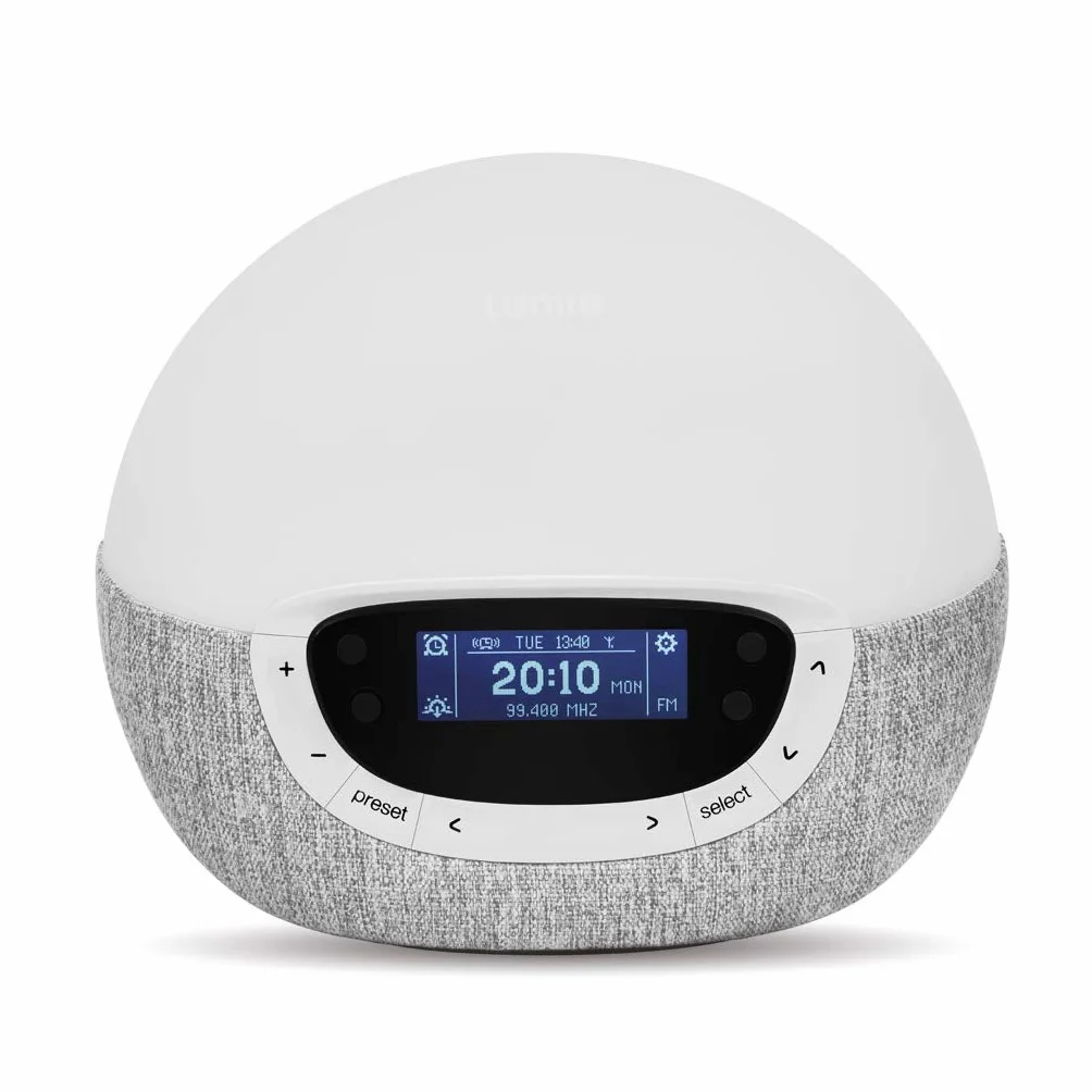 Lumie Bodyclock Shine 300 – budzik z radiem, 15 dźwięków i zachód snu