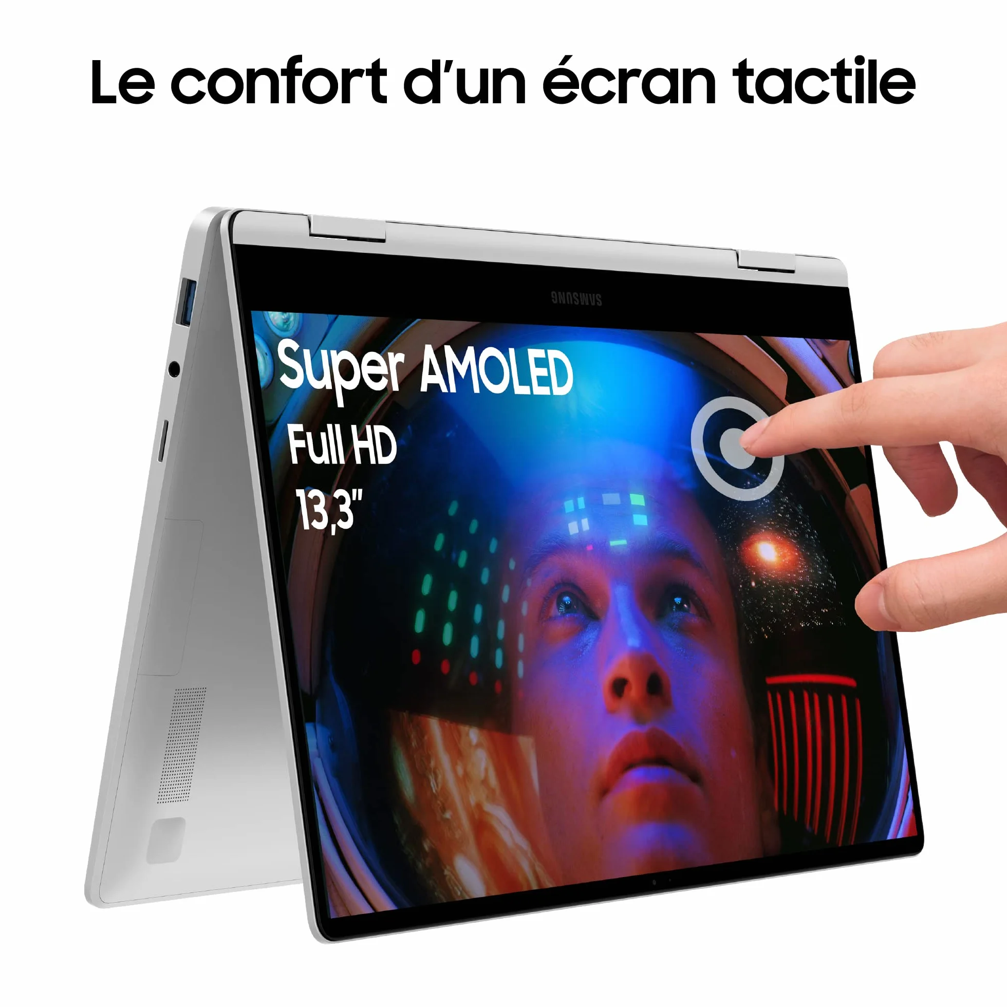 Samsung Galaxy Book3 360 NP750QFG-KB1FR Laptop, Intel Core i7, 16 GB RAM, 512 GB SSD, Intel Xe Graphics, Windows 11 Home, AZERTY, Szary, 15,6''