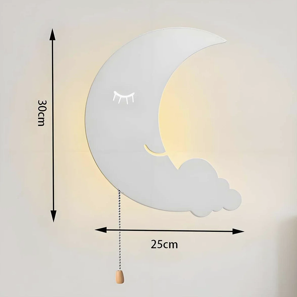 AoLa Kinkiet księżycowy LED 6W z przełącznikiem wewnętrzna lampa ścienna do pokoju dziecięcego Nowoczesna lampa księżycowa o 3 temperaturach barwowych dekoracja pokoju dziecięcego lampka nocna
