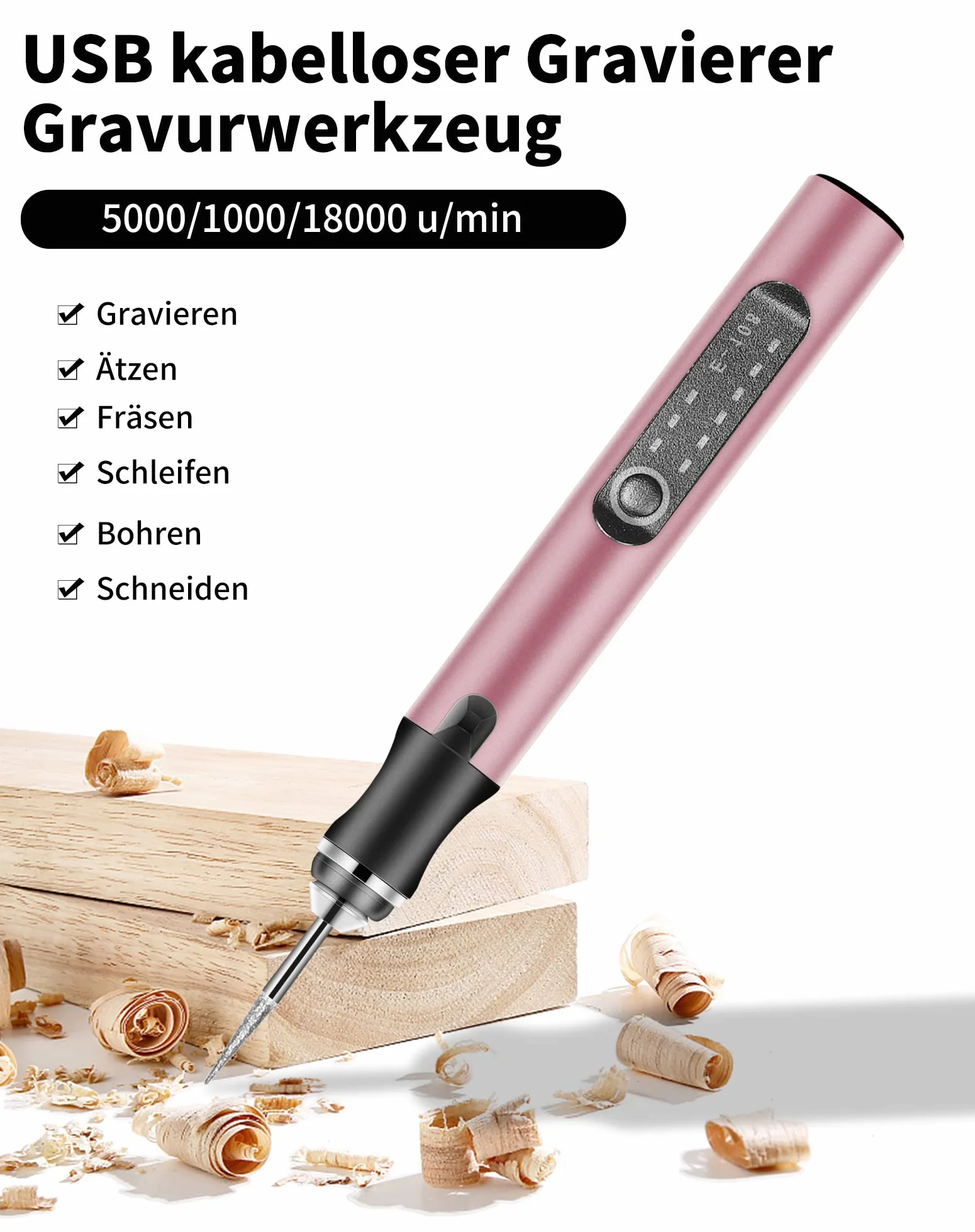 Elektryczny rysik grawerski Wielofunkcyjny zestaw narzędzi grawerskich, ZITFRI Mini grawer do grawerowania z akcesoriami do grawerowania, ładowalny rysik do grawerowania do majsterkowania na metalu