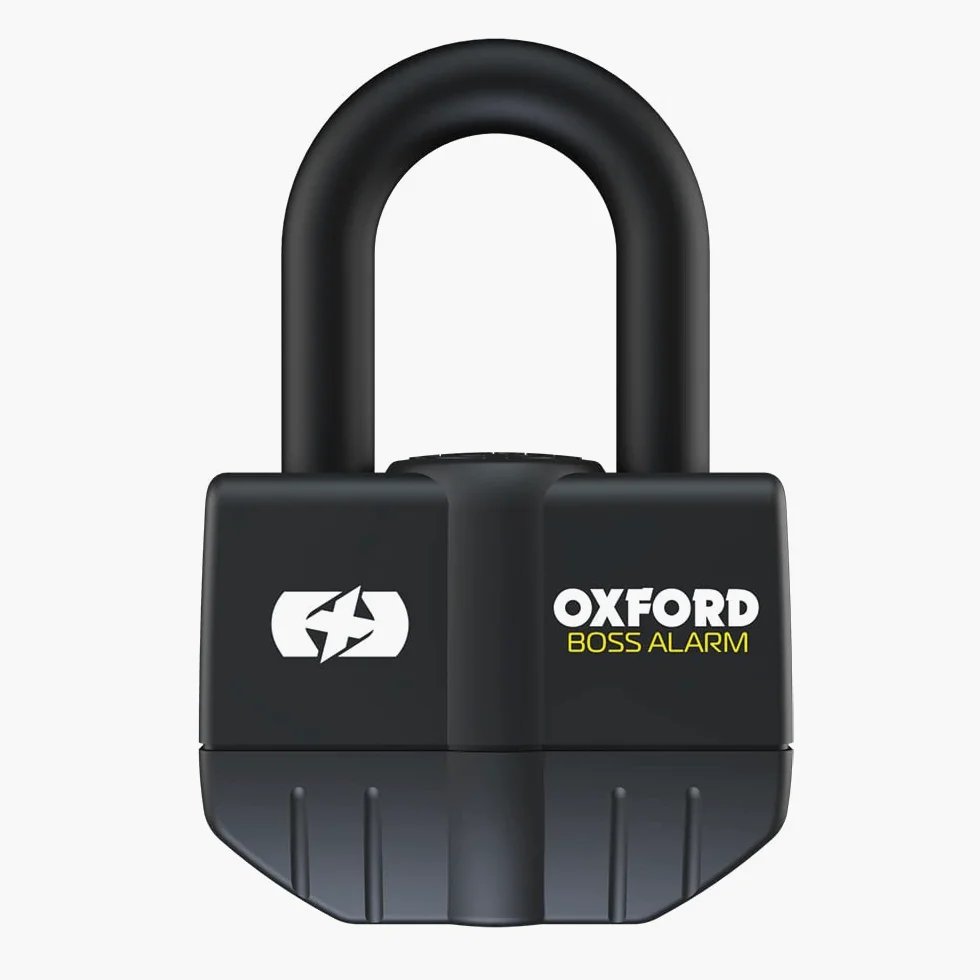 Oxford Boss Alarm Kłódka tarczowa motocyklowa, czarna, 16 mm