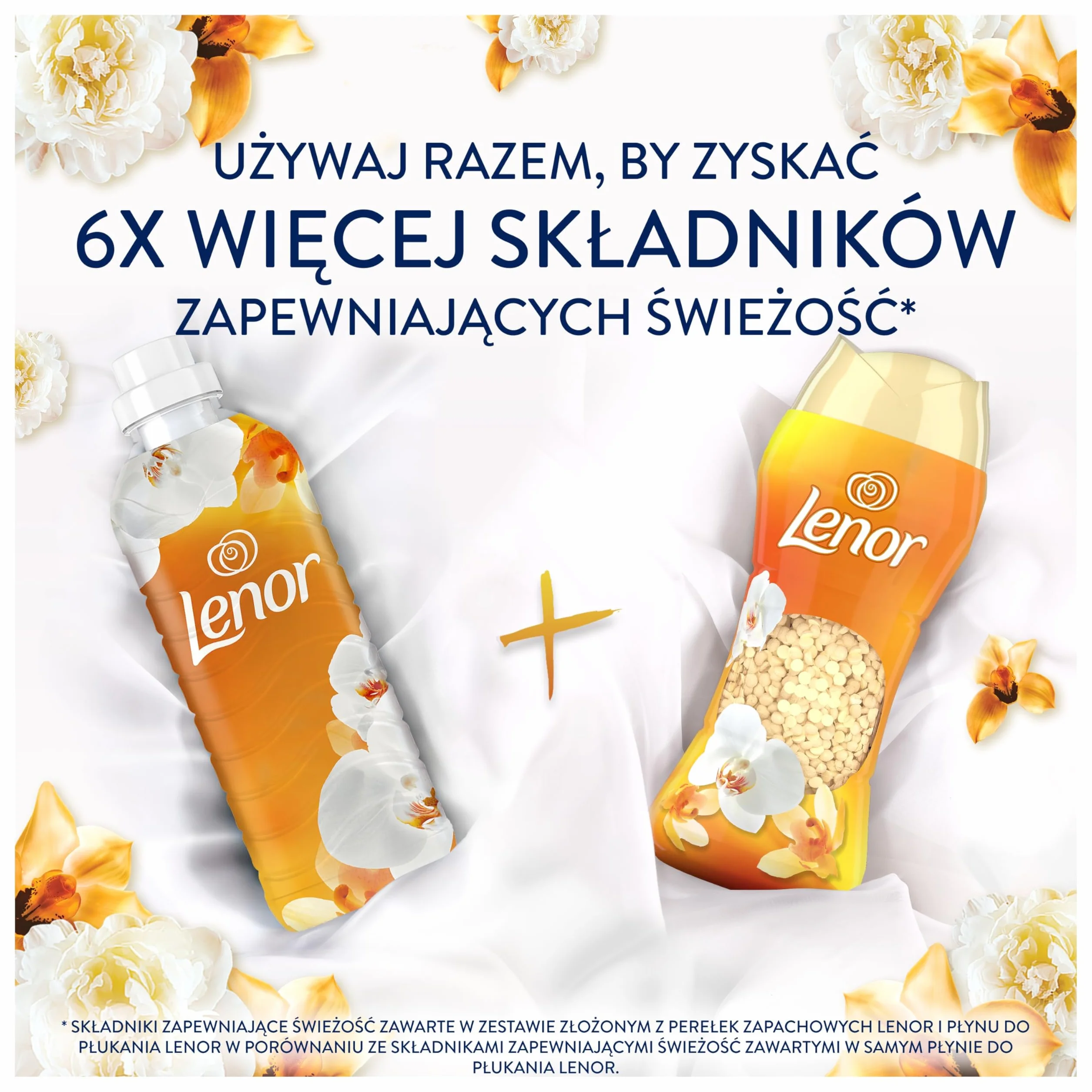 Lenor perfumowane perełki zapachowe do prania 195g, Gold Orchid & Vanilla, zapach non stop do 12 tygodni dla przechowywanych ubrań