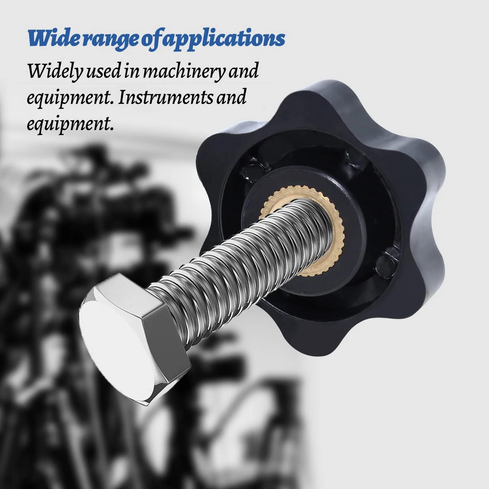 20 SZTUK Star Grip Nut M8 × 32 mm nakrętka radełkowana plastikowa nakrętka mosiężna gwint żeński gwiazda śruba czarny przycisk dokręcania do urządzeń mechanicznych obrabiarek