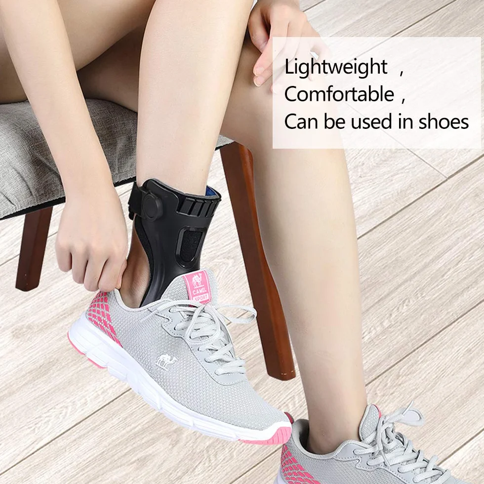 Drop Podpora stopy Drop Foot Brace Ortesi AFO AFOs Ortesi kostki Wsparcie z wygodnym nadmuchiwanym airbagiem dla hemiplejii, buty po udarze na wędrówki (prawa stopa, XL)