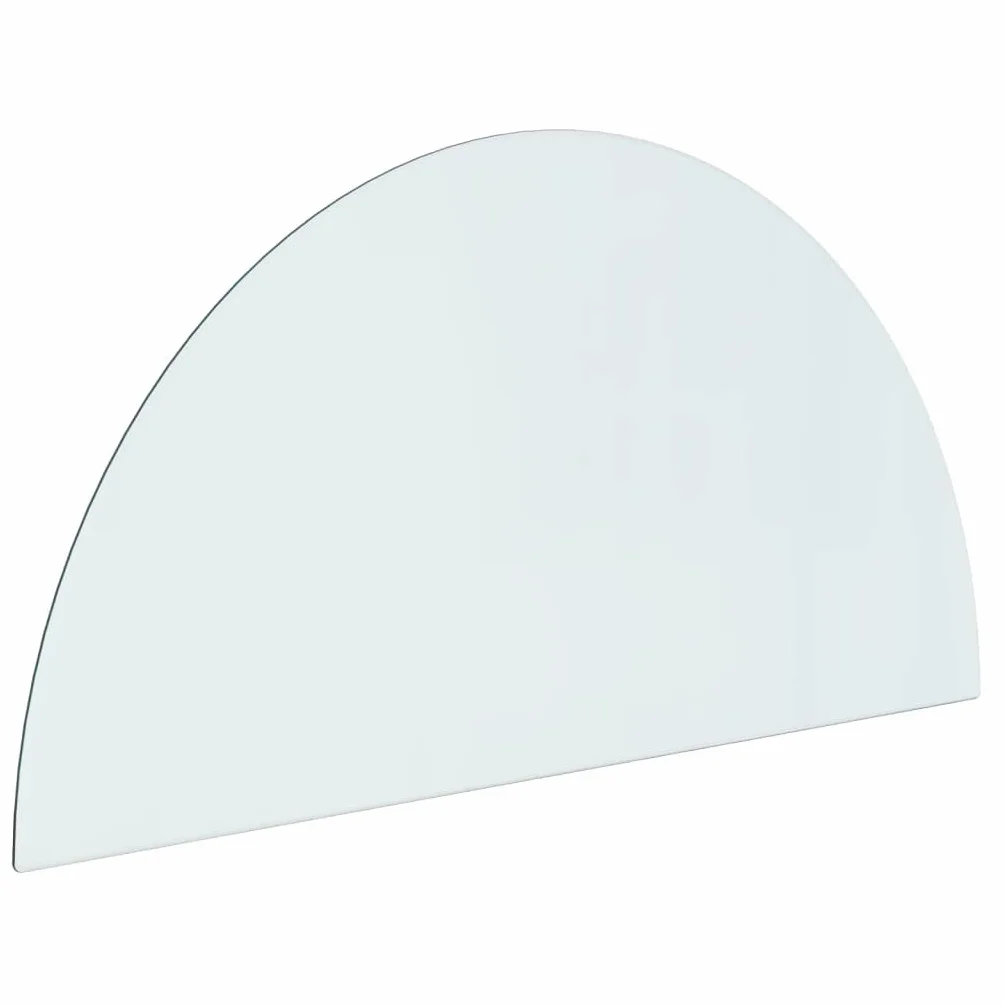 vidaXL Panel kominkowy, szklany, półokrągły, 1000x500 mm