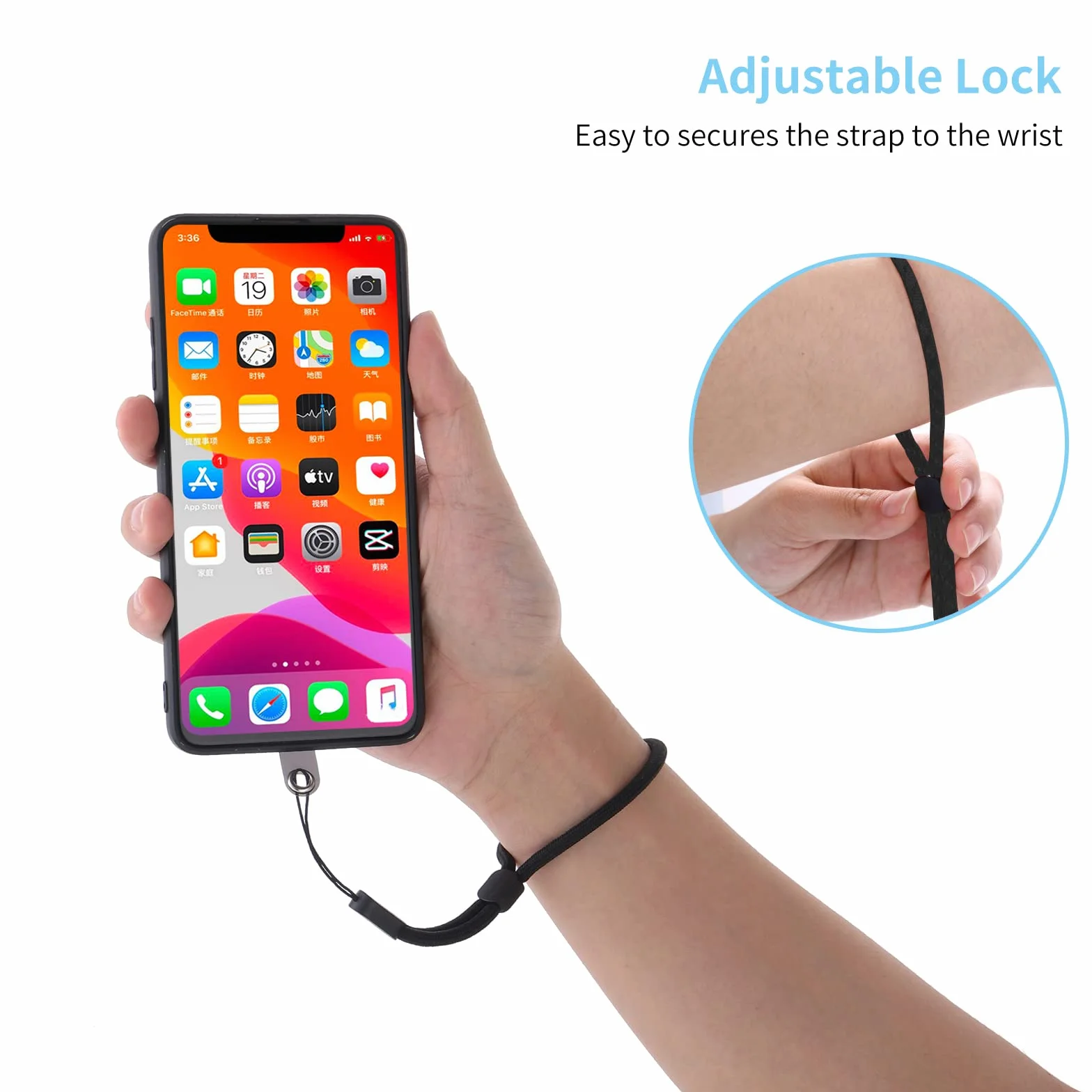 cobee Smycz do telefonu komórkowego, 2 szt. smyczy na szyję + 2 szt. paska na nadgarstek + 6 szt. zakładek na uwięzi do telefonu, nylonowa smycz crossbody, paski na nadgarstek z PCW dla ochrony przed
