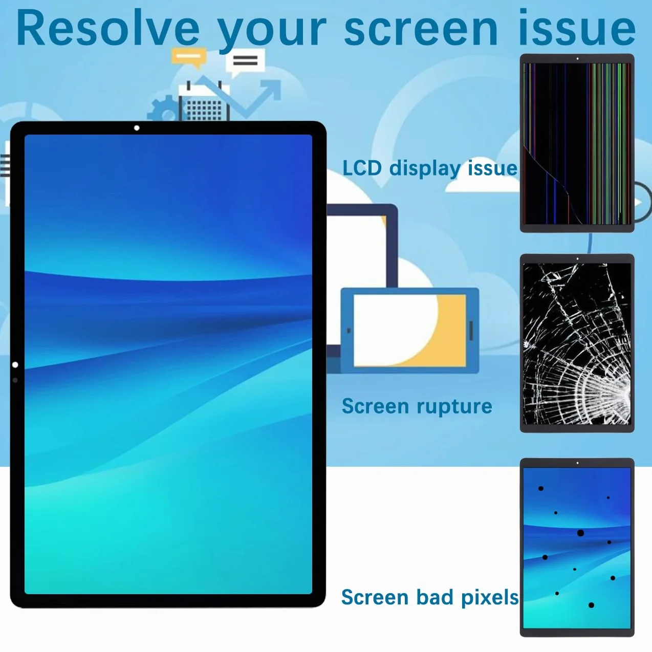 Wyświetlacz ekran do Samsung Galaxy Tab A9+ A9 Plus X210 X215 X216 LCD ekran zamienny zestaw naprawczy (czarny, 11 cali)