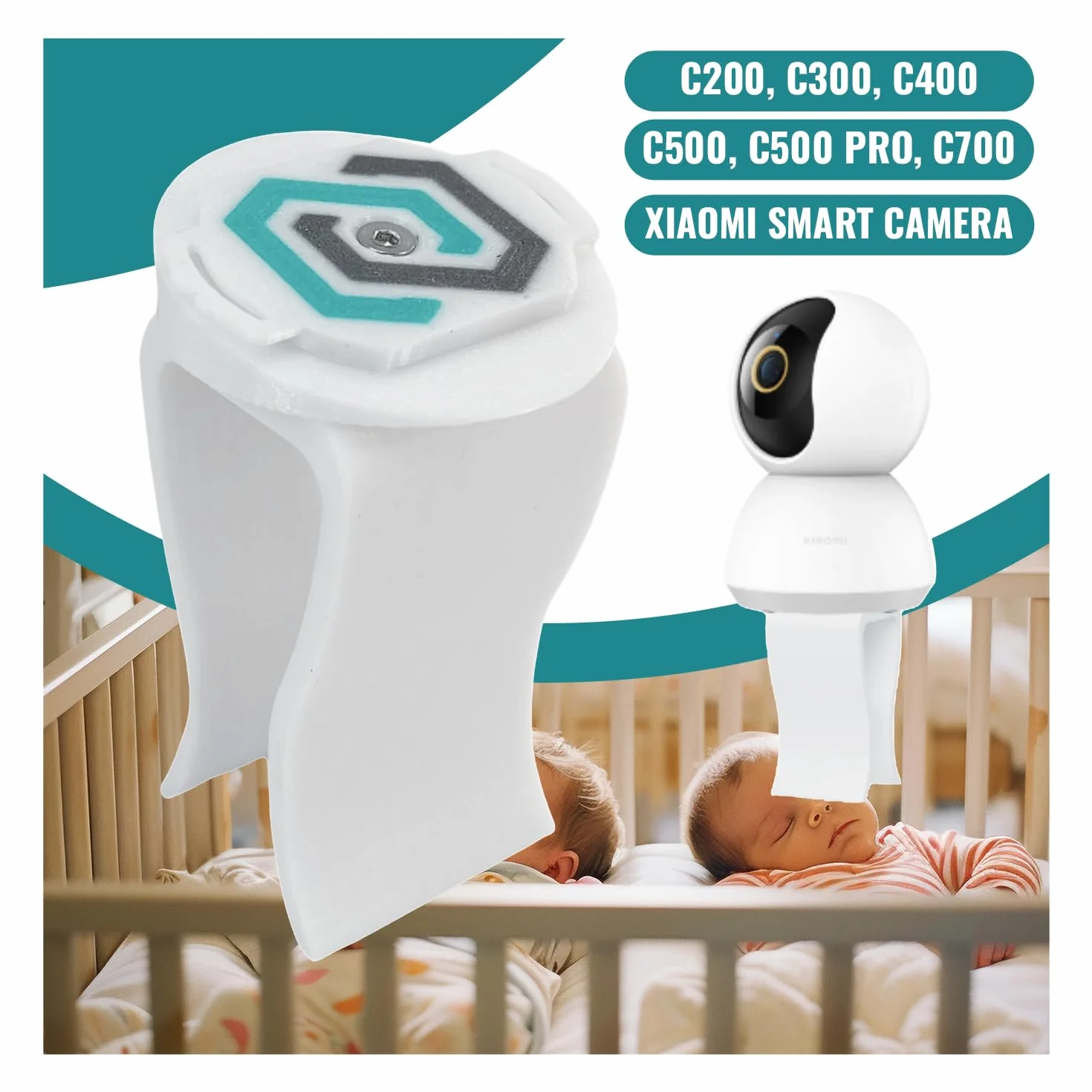 Uchwyt na kamerę Xiaomi C200 C300 C400 C500 C500 Pro C700 regulowany do 40 mm biały