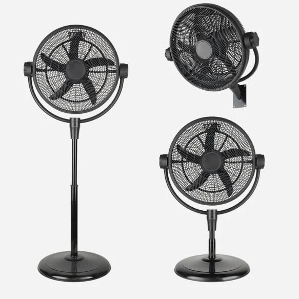 ABRILA Ventilador Pie 3x1 Aifos Negro 3vel 90w, wentylator