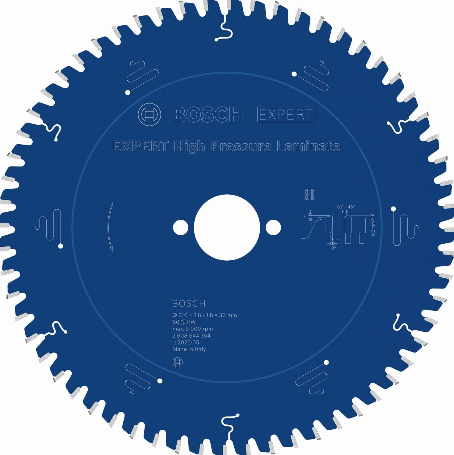 Bosch 1x Tarcza pilarska EXPERT High Pressure Laminate (do Laminat wysokociśnieniowy HPL, Ø mm, Professional Akcesoria Przewodowe ręczne pilarki tarczowe, Pilarka wgłębna)