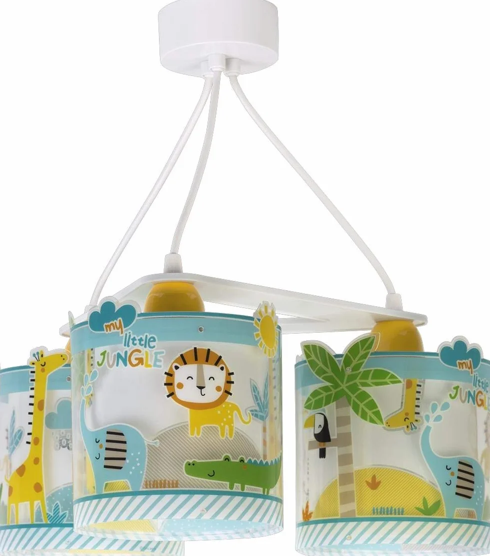 Dziecięca lampa sufitowa Dalber z 3 źródłami światła My Little Jungle Jungle Animals