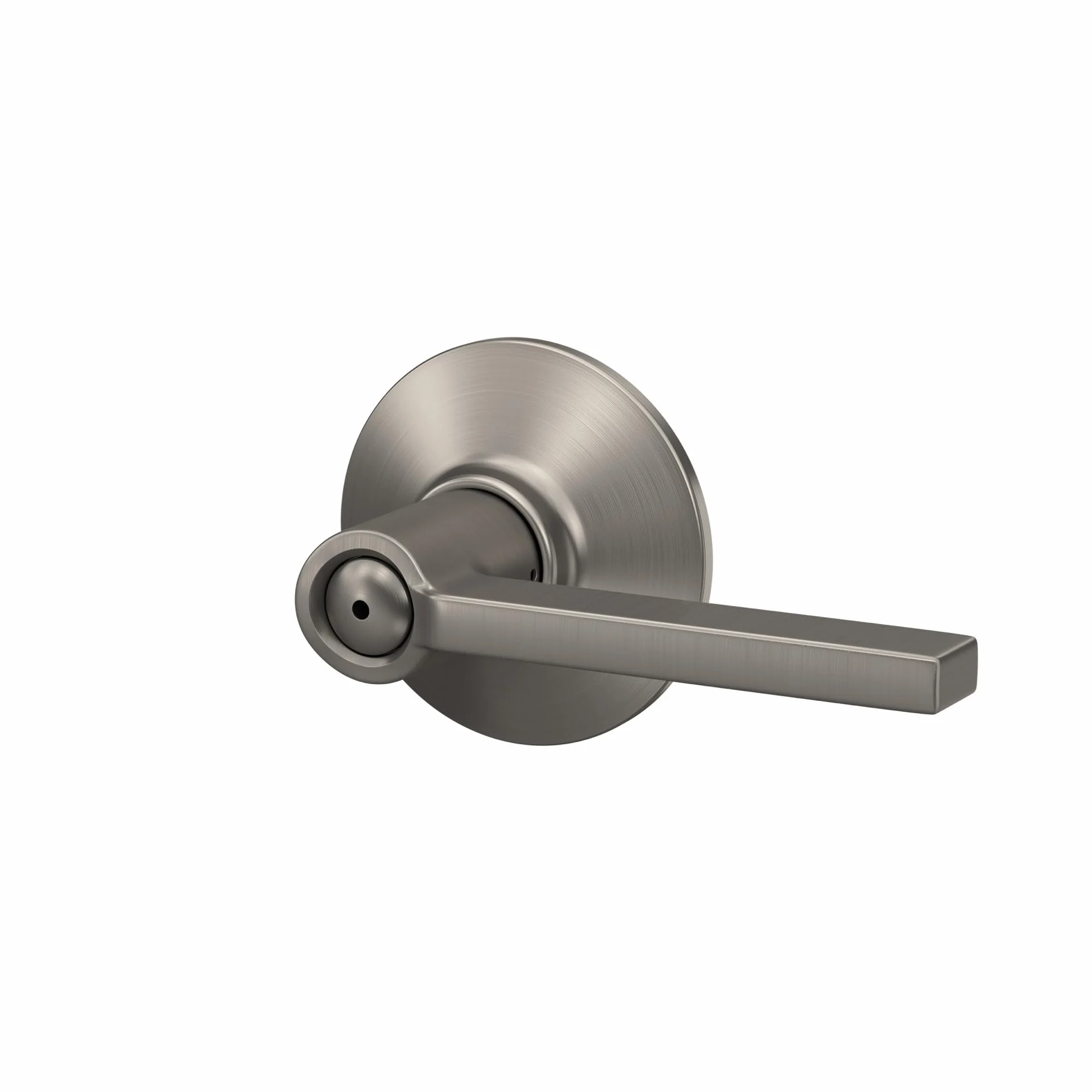 Schlage F40 LAT 619 Latitude Klamka do drzwi, zamek prywatności do łóżka i wanny, satynowy nikiel
