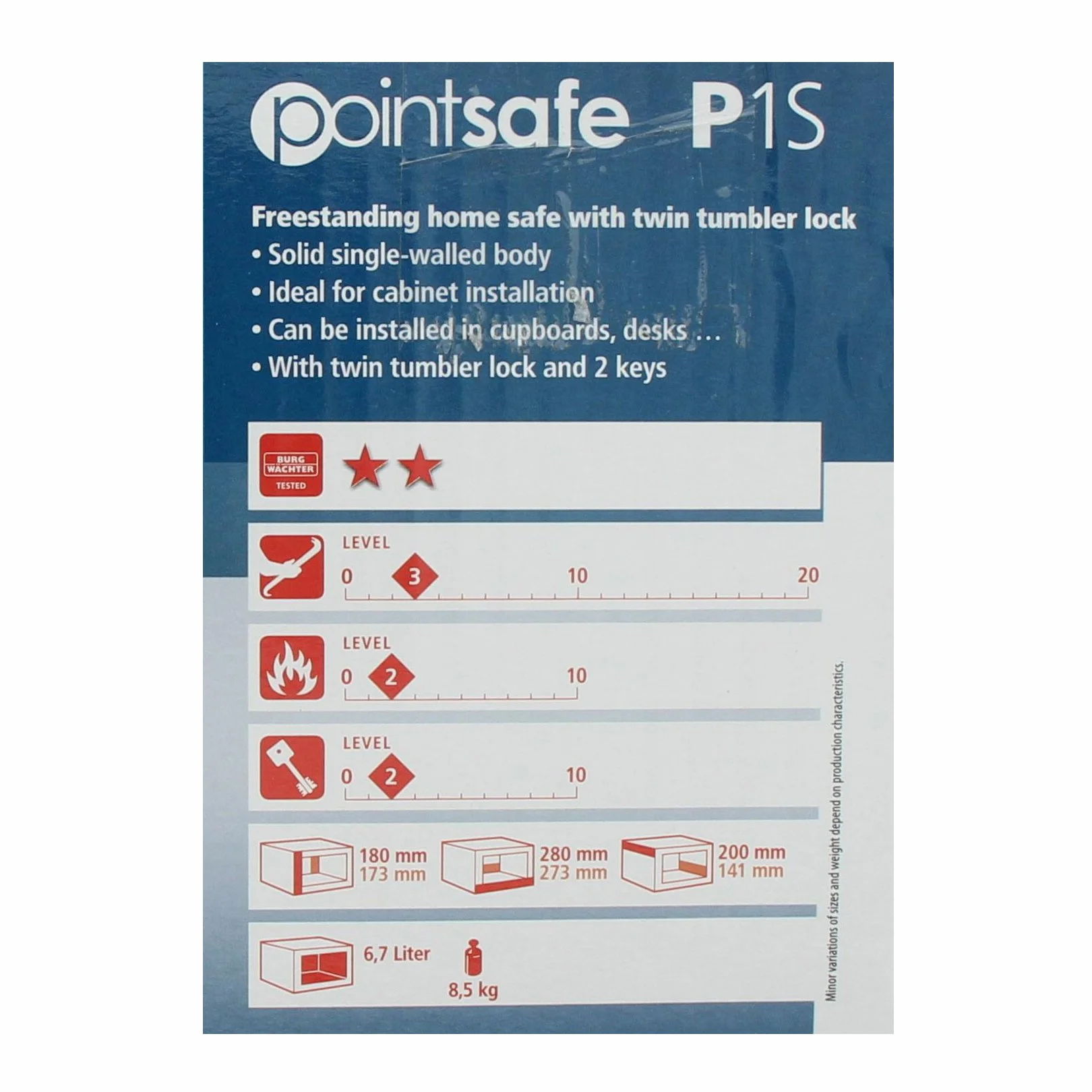 BURG-WÄCHTER Sejf meblowy Point-Safe 6,7 l 8,0 kg P 1 S Czarny