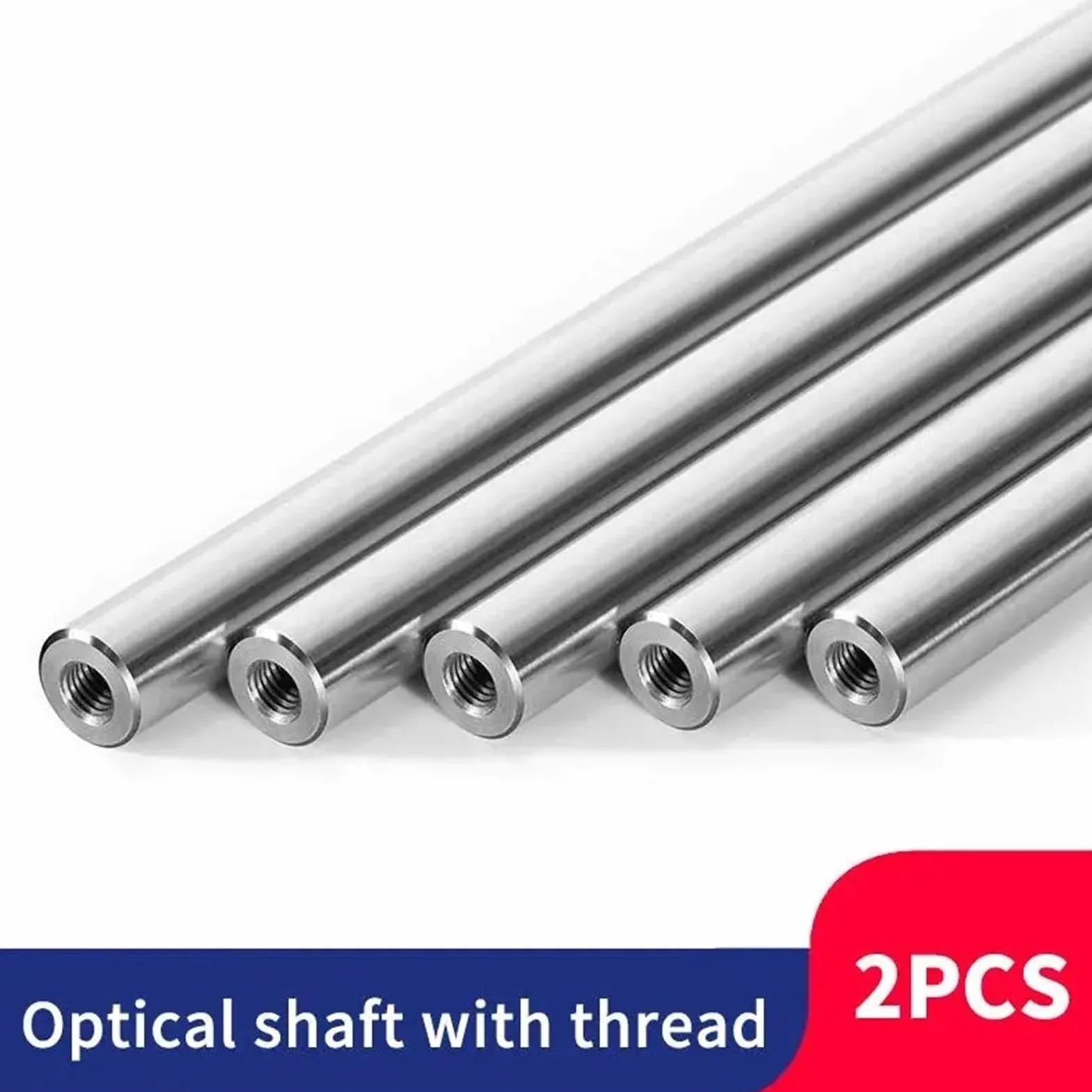 Prowadnice do szuflad z pełnym wysuwem 2 szt. Wałek liniowy OD8mm Długość 100-550mm z dwoma końcami gwintu M4/M5/M6 Głębokość otworu 8-16mm Chromowany, utwardzany pręt