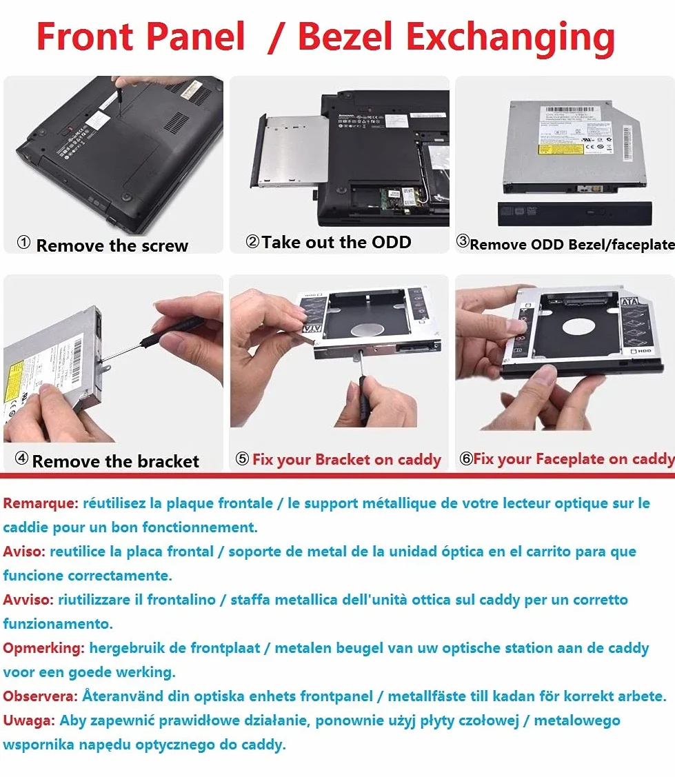 Fujitsu LifeBook E756 E736 HDD SSD Caddy Dysk Twardy