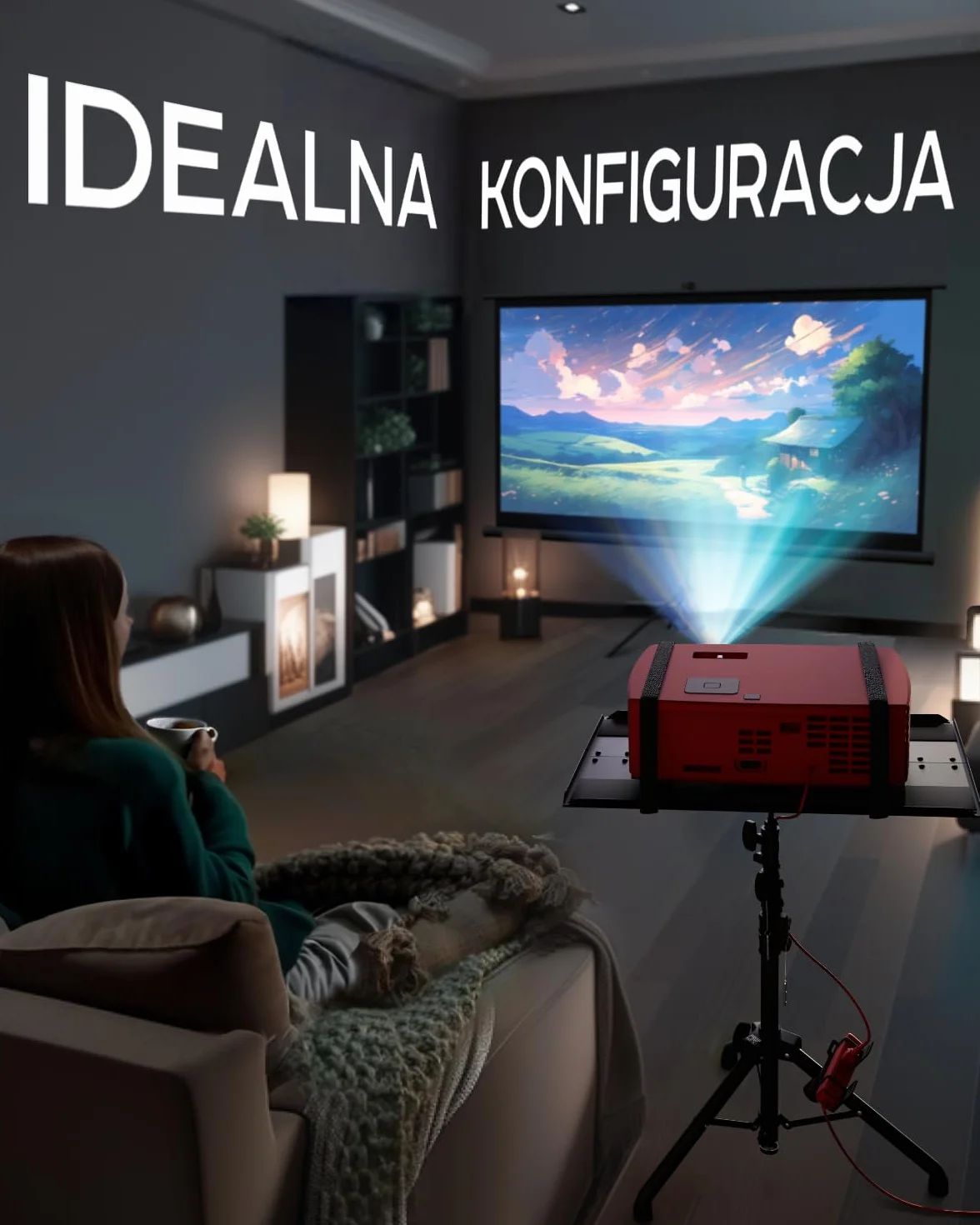 Statyw do projektora, regulowana wysokość od 66 cm do 150 cm i stojak na projektor podłogowy, przenośny stojak na laptopa, stojak na aparat fotograficzny, światło i głowicę kulową – dobrze wykonany,