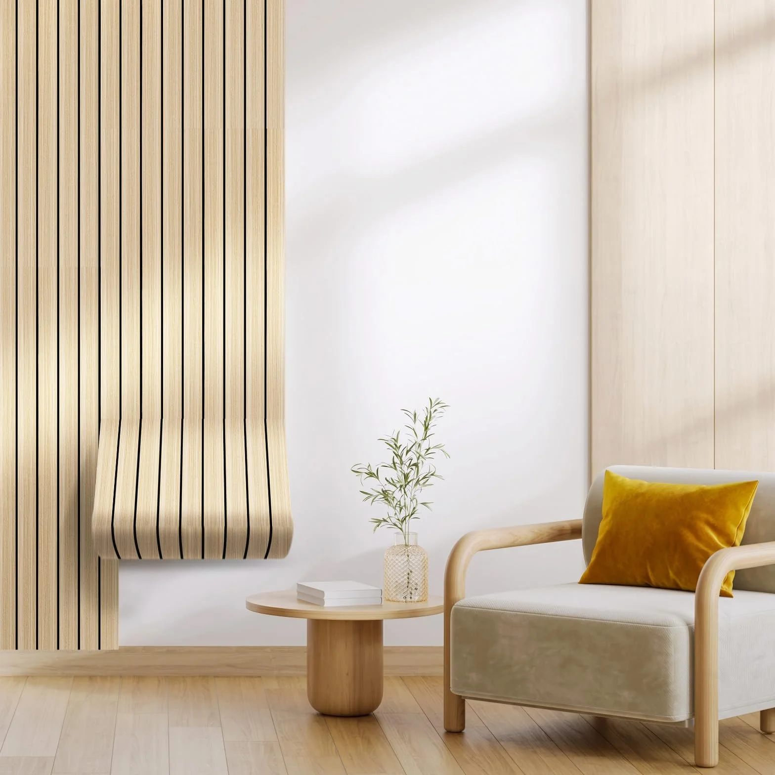 WADILE Panele ścienne z tworzywa PCW, dźwiękoszczelne panele ścienne do paneli ściennych, odklej i przyklej, panele ścienne 3D do dekoracji wnętrz (dąb, 42 x 2,6 m)