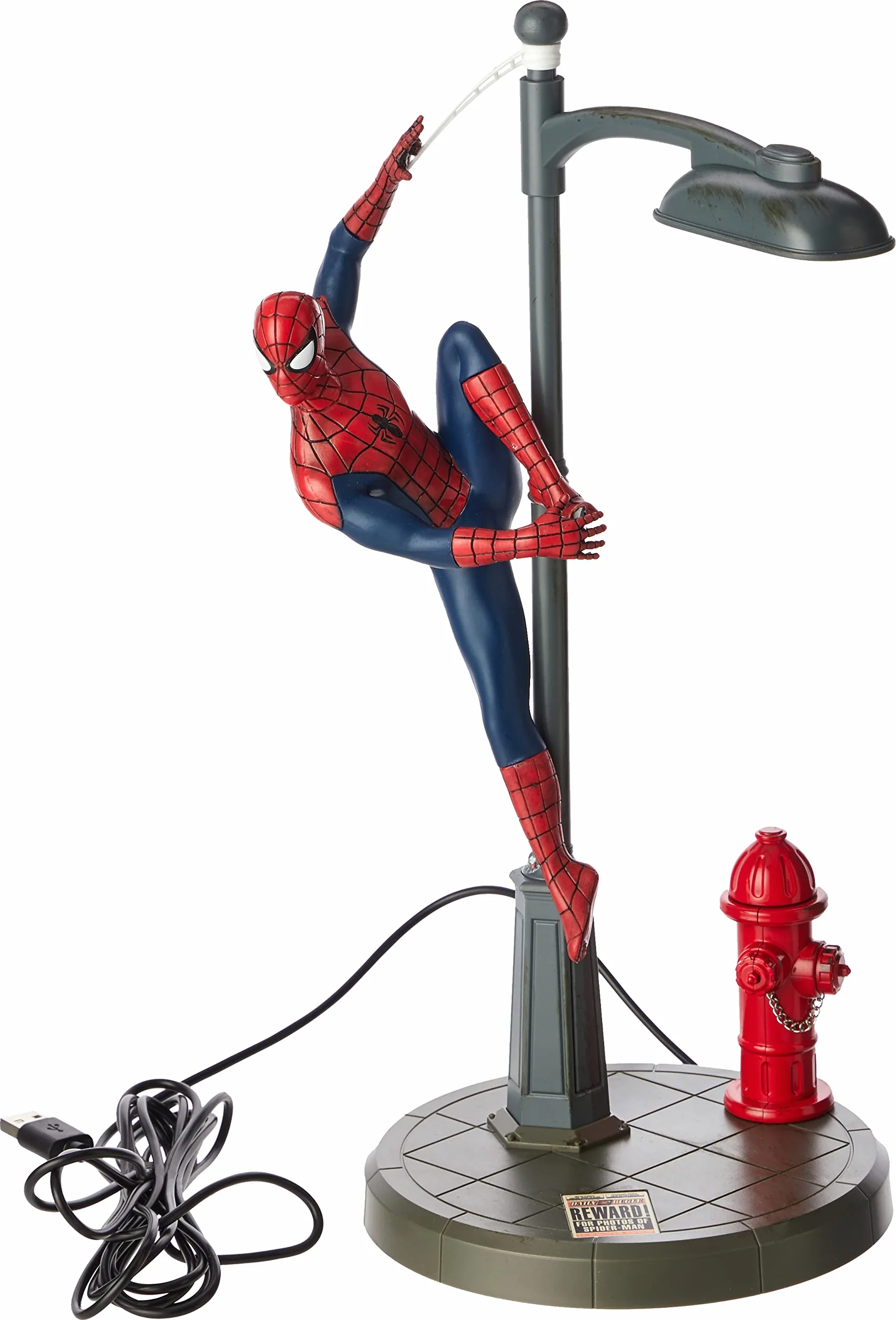 Paladone Lampa Spiderman BDP Lampa Stołowa, Tworzywo Sztuczne, Wielokolorowy, 16 x 18 x 34 cm