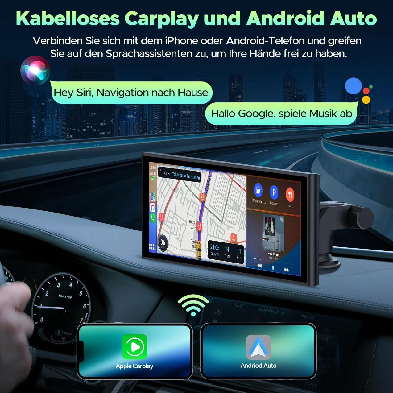 Lamto Radio Samochodowe 9,26" Apple Carplay Android Auto Przednia Kamera 4K 1080P Bluetooth 5.0 FM