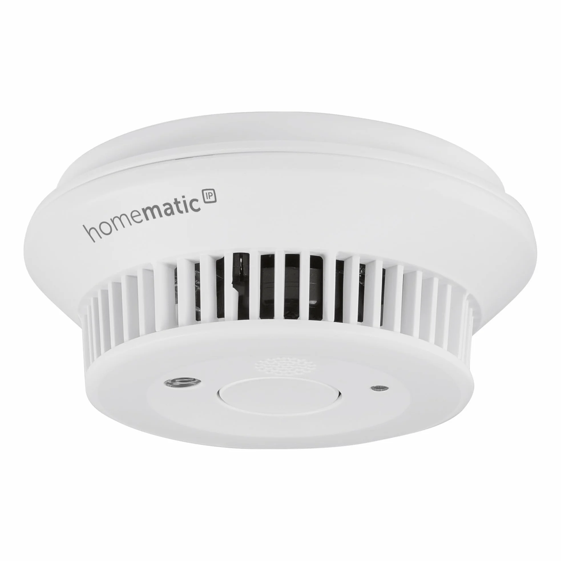 Homematic IP Czujnik dymu z etykietą Q, Smart Home, czujnik dymu alarmuje lokalnie za pomocą syreny i powiadomienia push w aplikacji na smartfon, wbudowane oświetlenie awaryjne LED, 156587A0