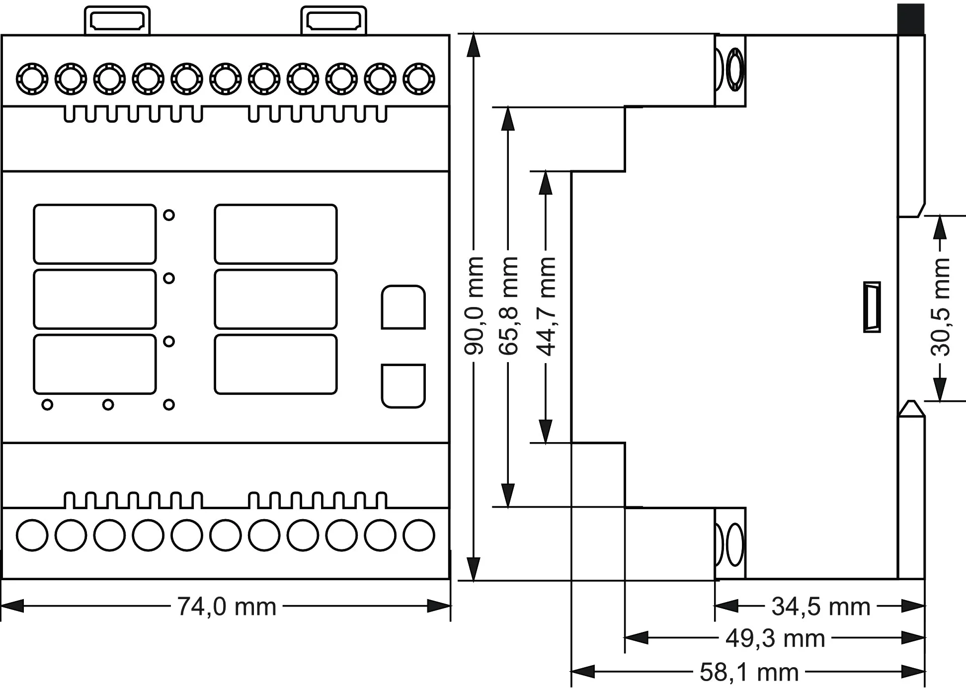 Tense Elektronik Miernik do Zabudowy, Wielokolorowy, 1 Sztuka