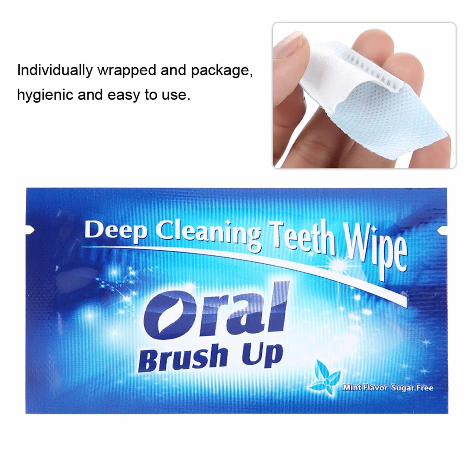Lens CleanerGel, ściereczka do zębów, 50 sztuk czystych chusteczek do zębów ściereczka do czyszczenia zębów narzędzie do głębokiego czyszczenia jamy ustnej
