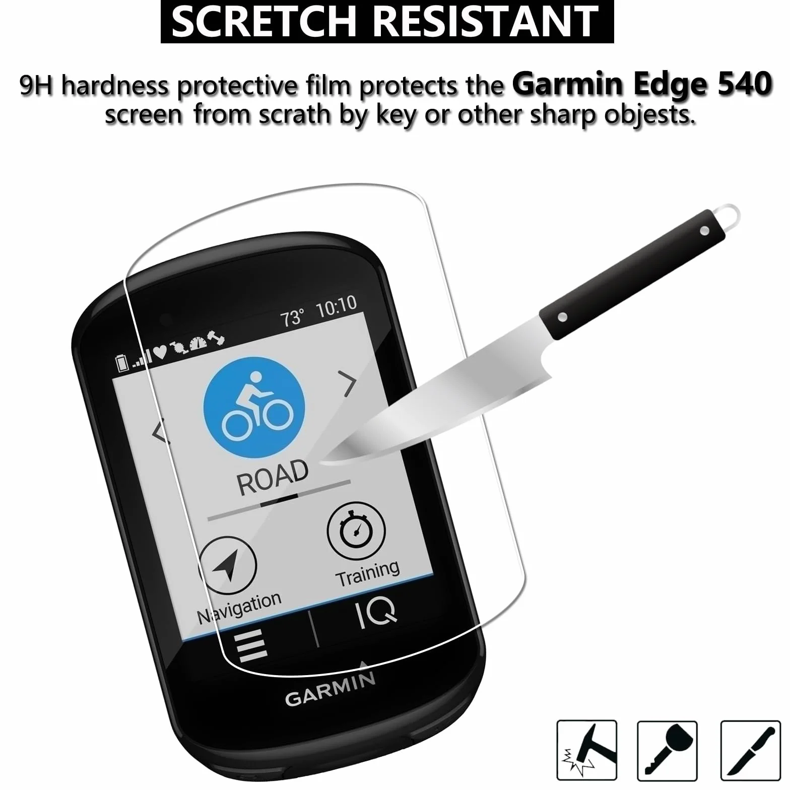 Lusee Osłona ekranu kompatybilna z Garmin Edge 540 i Garmin Edge 840 folia ochronna ze szkła hartowanego, 3-pak [odporna na zarysowania] [HD Clear] [twardość 9H] szklana osłona ekranu