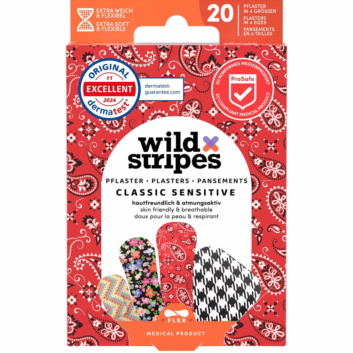 Wild Stripes Klasyczna Sensitive Fashion | Wyjątkowo lekka i elastyczna | Mocno trzymana | Wodoodporny