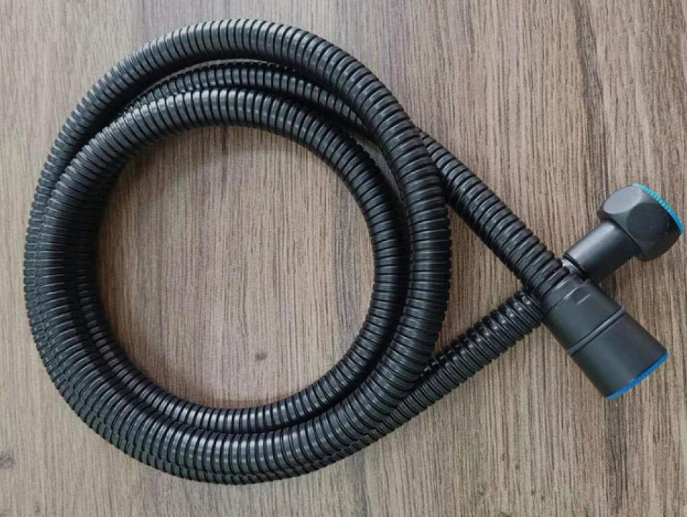 Wąż prysznicowy ze stali nierdzewnej 304, 1,5 m, chromowany, G1/5.1 cm, rura hydrauliczna, do łazienki, głowicy prysznicowej, elastyczny, czarny, odporny na korozję, łatwy montaż
