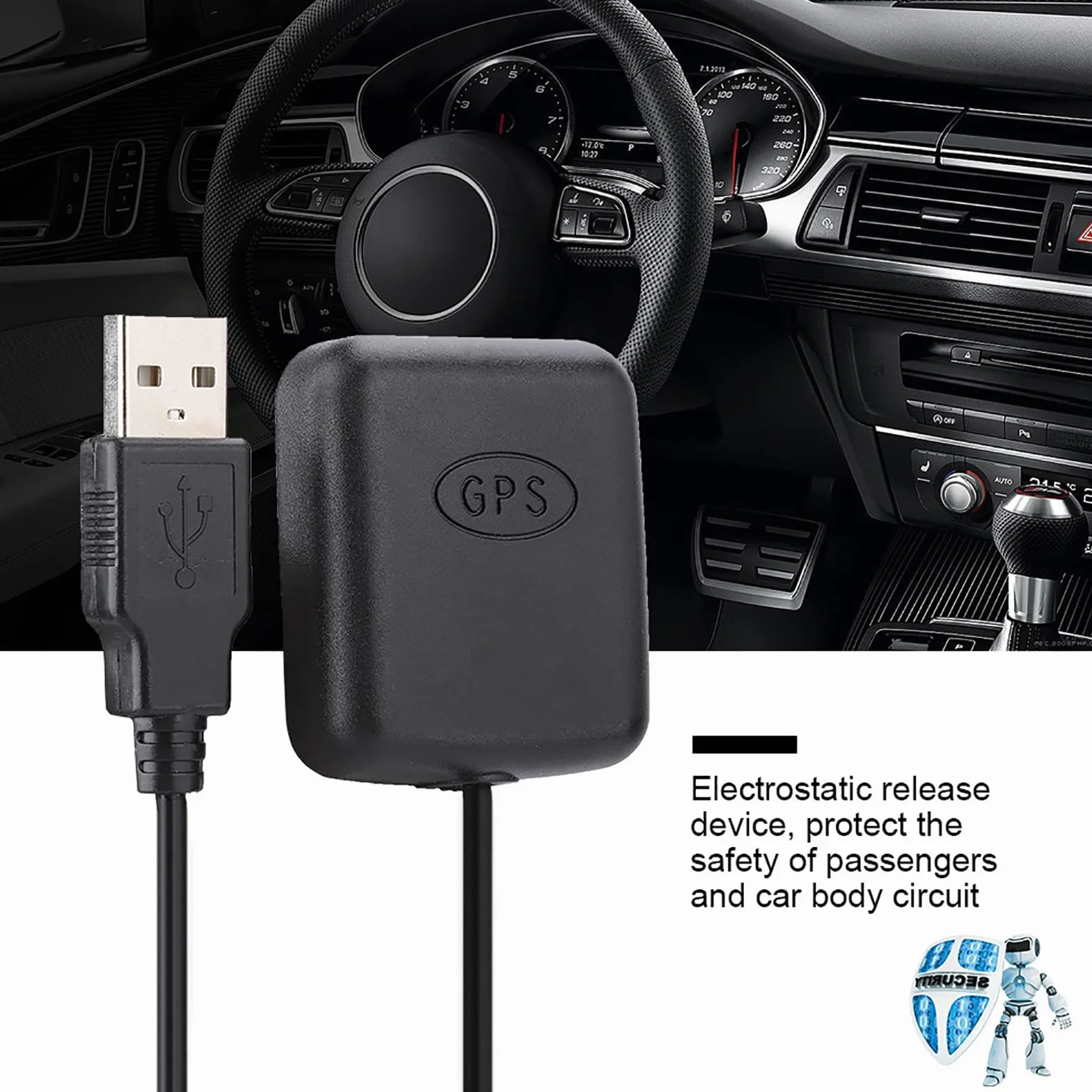 Antena Odbiornika GPS USB Wodoodporna Aktywna Nawigacja GPS 3m Kabel RG174 Adapter GPS GLONASS